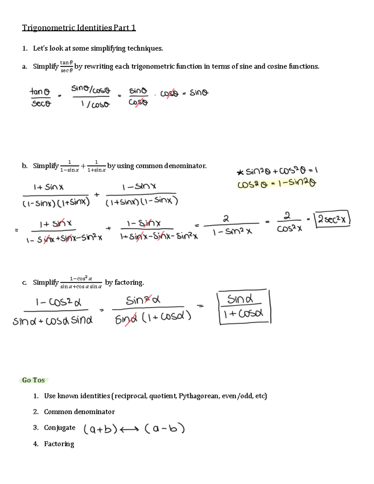 W7+V1+Trigonometric+Identities+Part+1 - Trigonometric Identities Part 1 ...