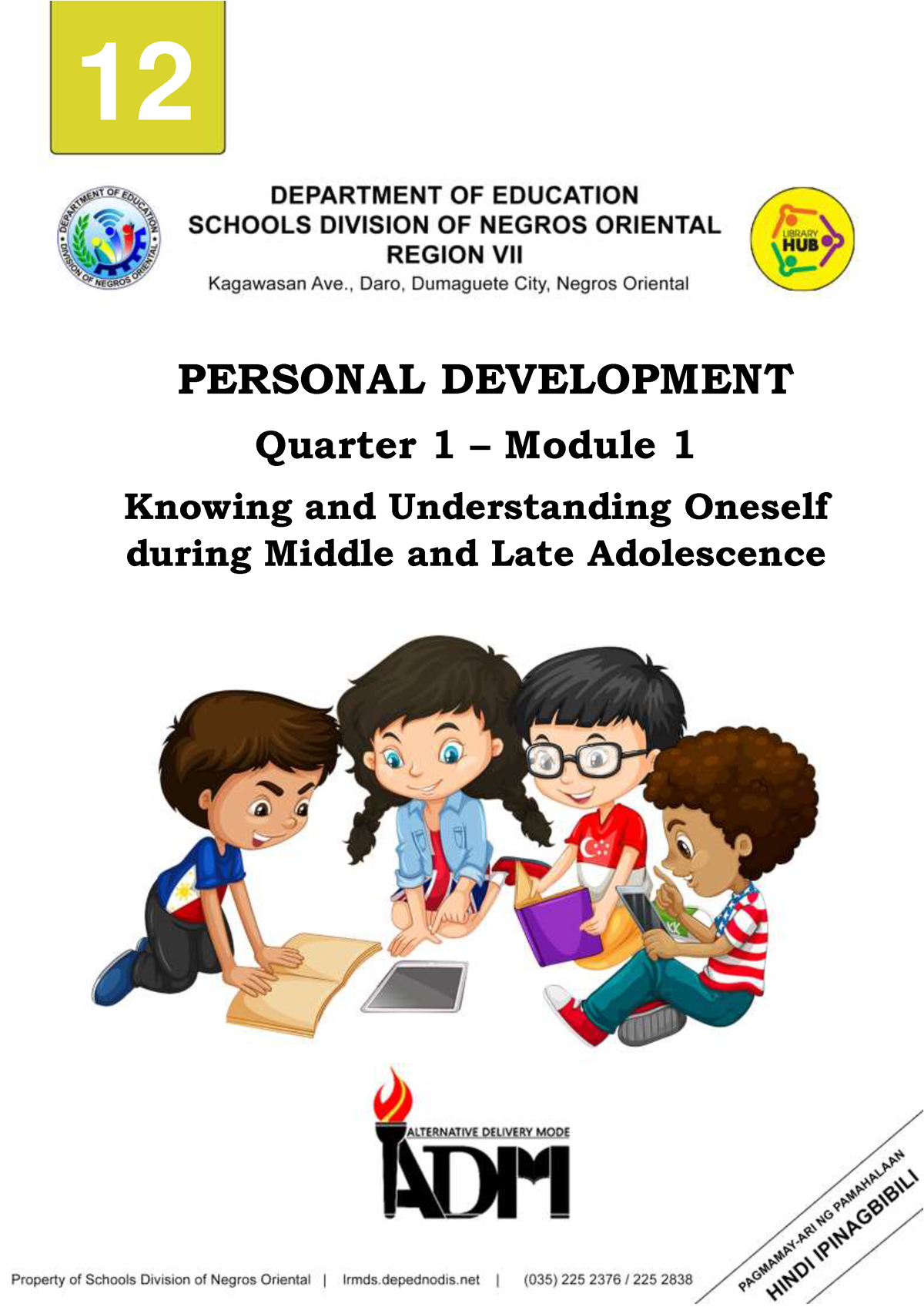 Perdev 12 Q1 M1 for student 12 PERSONAL DEVELOPMENT Quarter 1 