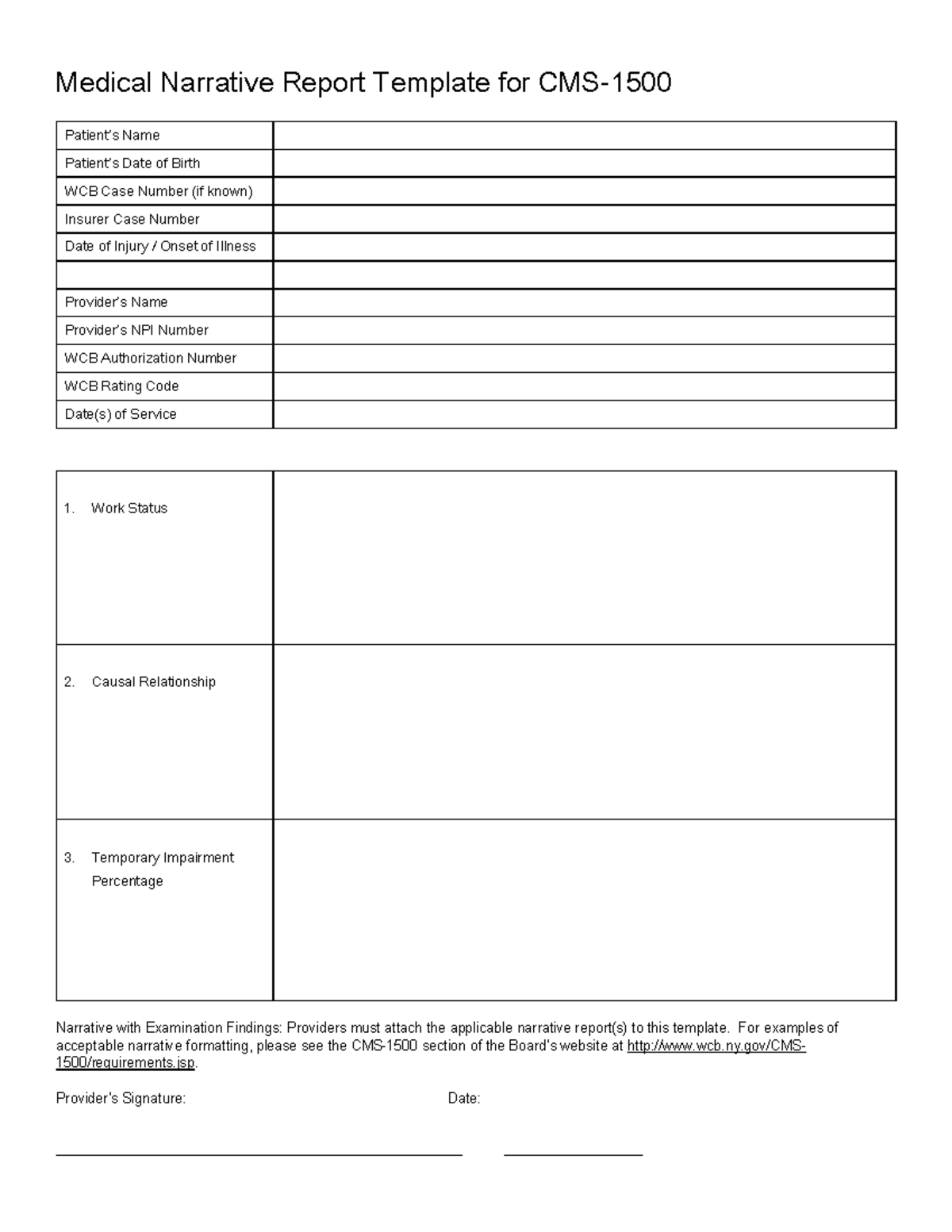 Medical Report Template - Medical Narrative Report Template for CMS ...