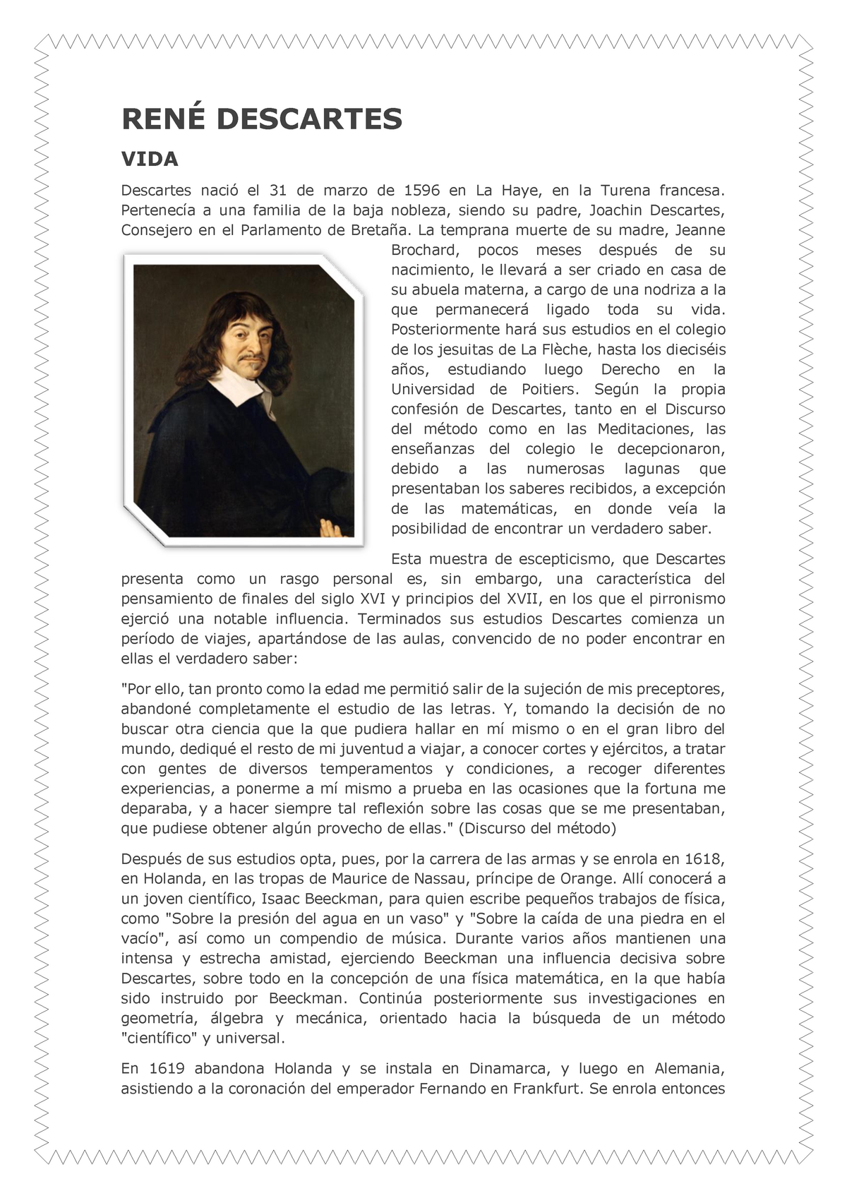 RENÉ Descartes - El Padre De La Filosofía Moderna - RENÉ DESCARTES VIDA ...