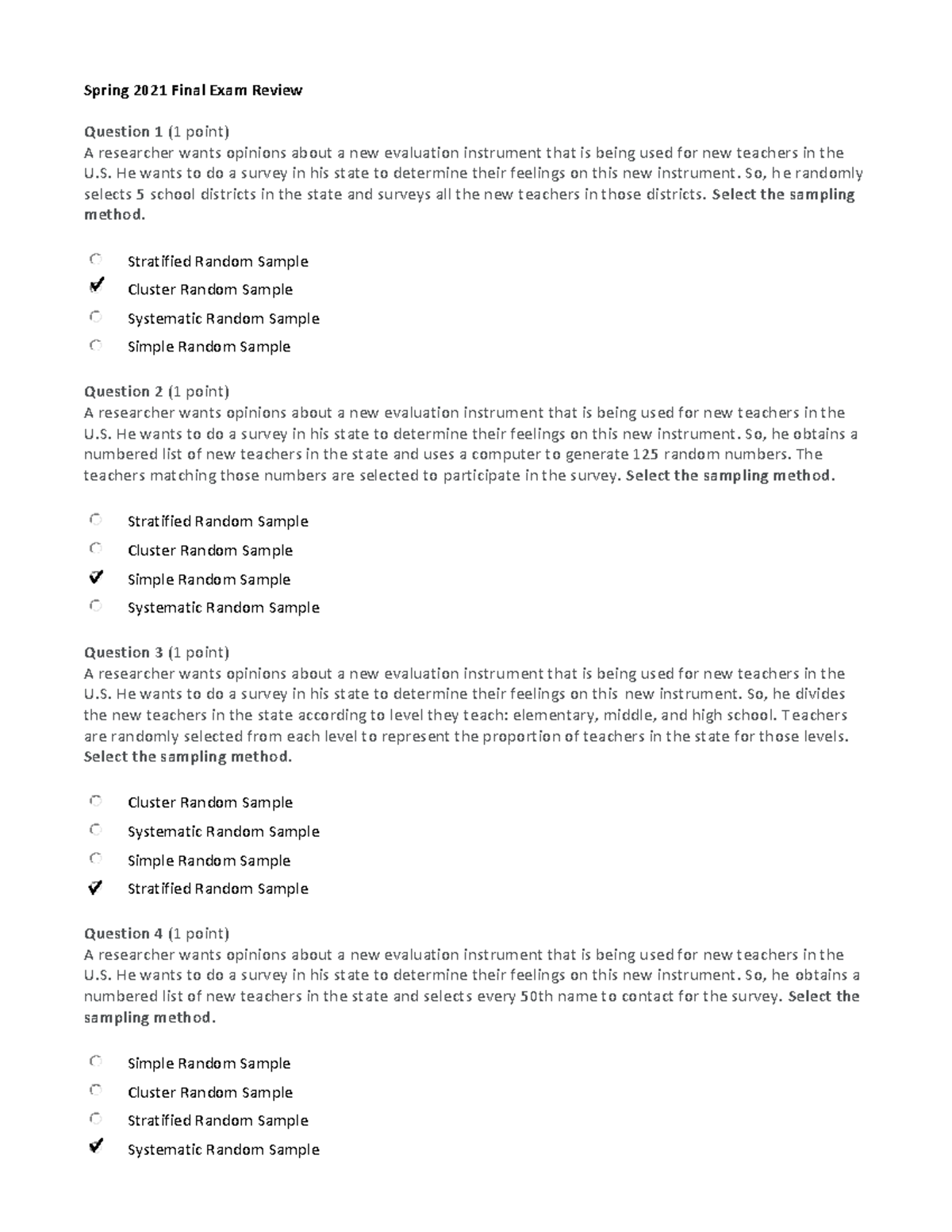Sp21 Final Exam Practice-me - Spring 2021 Final Exam Review Question 1 ...
