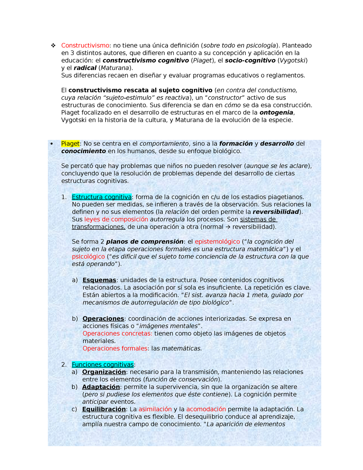 Piaget Vygotski Y Maturana Constructivismo a 3 voces