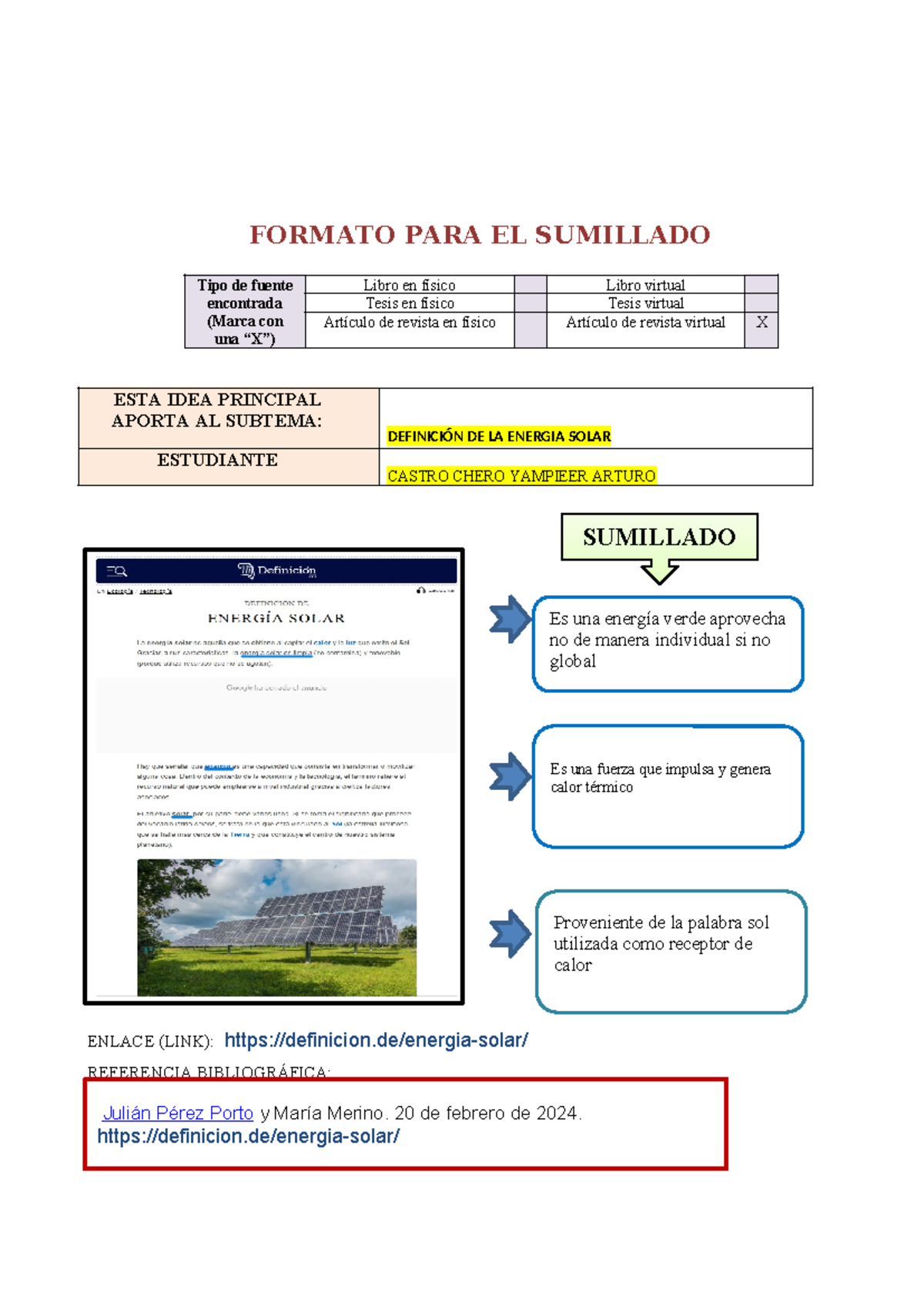 Formato PARA EL Sumillado Grupal X3 - FORMATO PARA EL SUMILLADO Tipo de ...