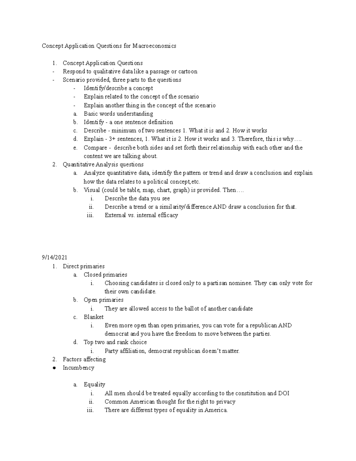 Concept Application Questions for Macroeconomics - Basic words ...
