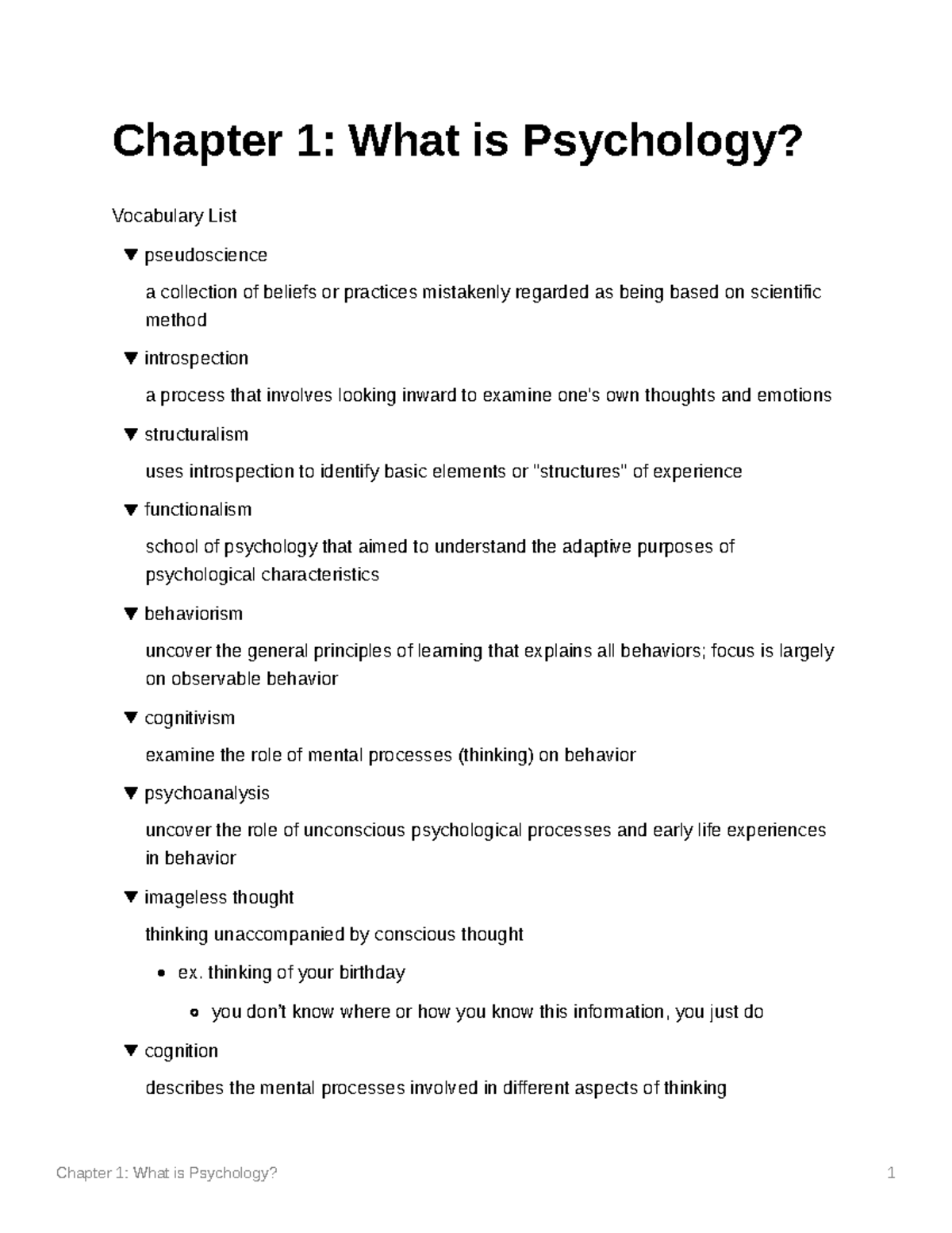 Chapter 1 What is Psychology - Chapter 1: What is Psychology ...