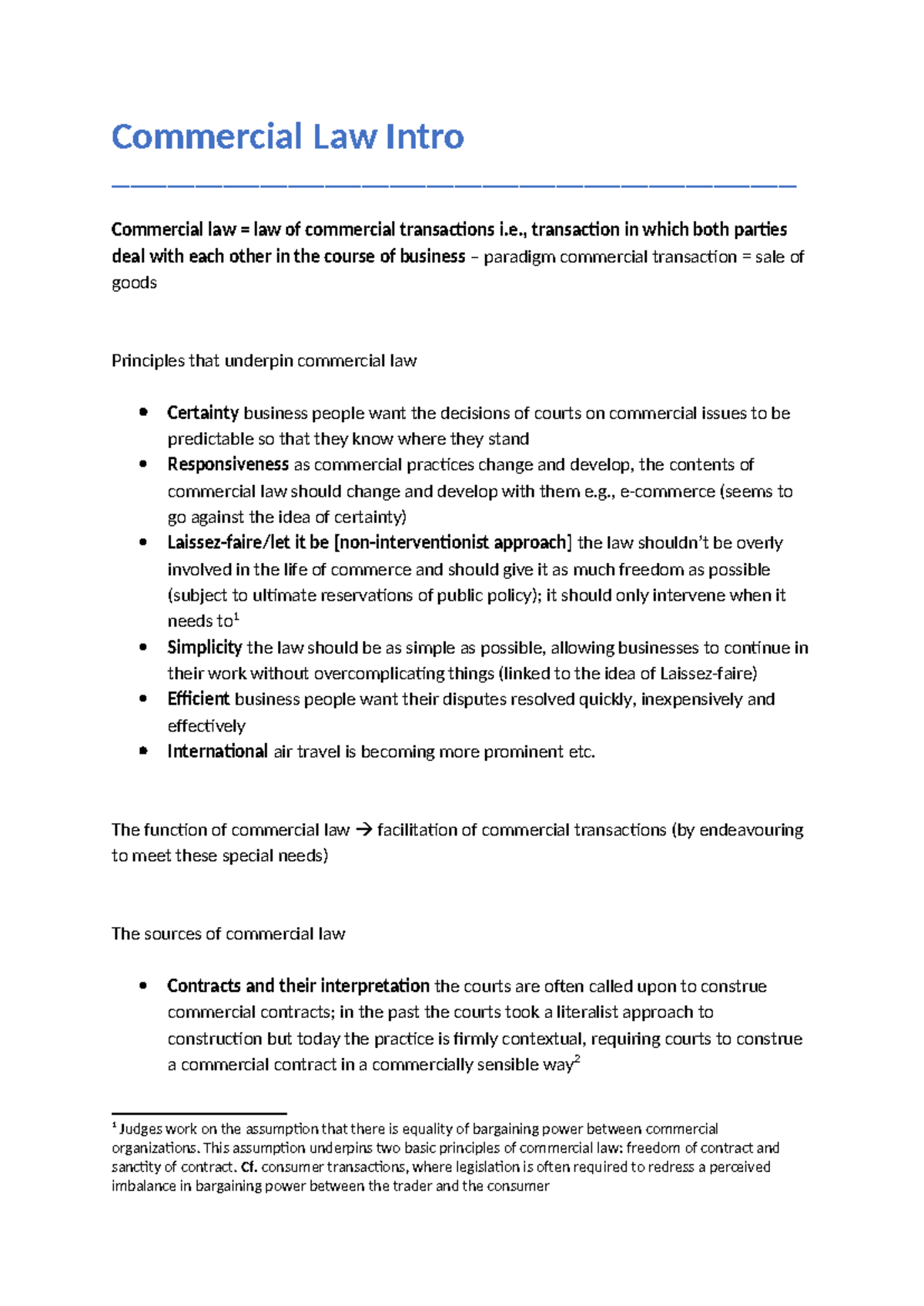 Commercial Law Intro - Commercial Law Intro - Studocu