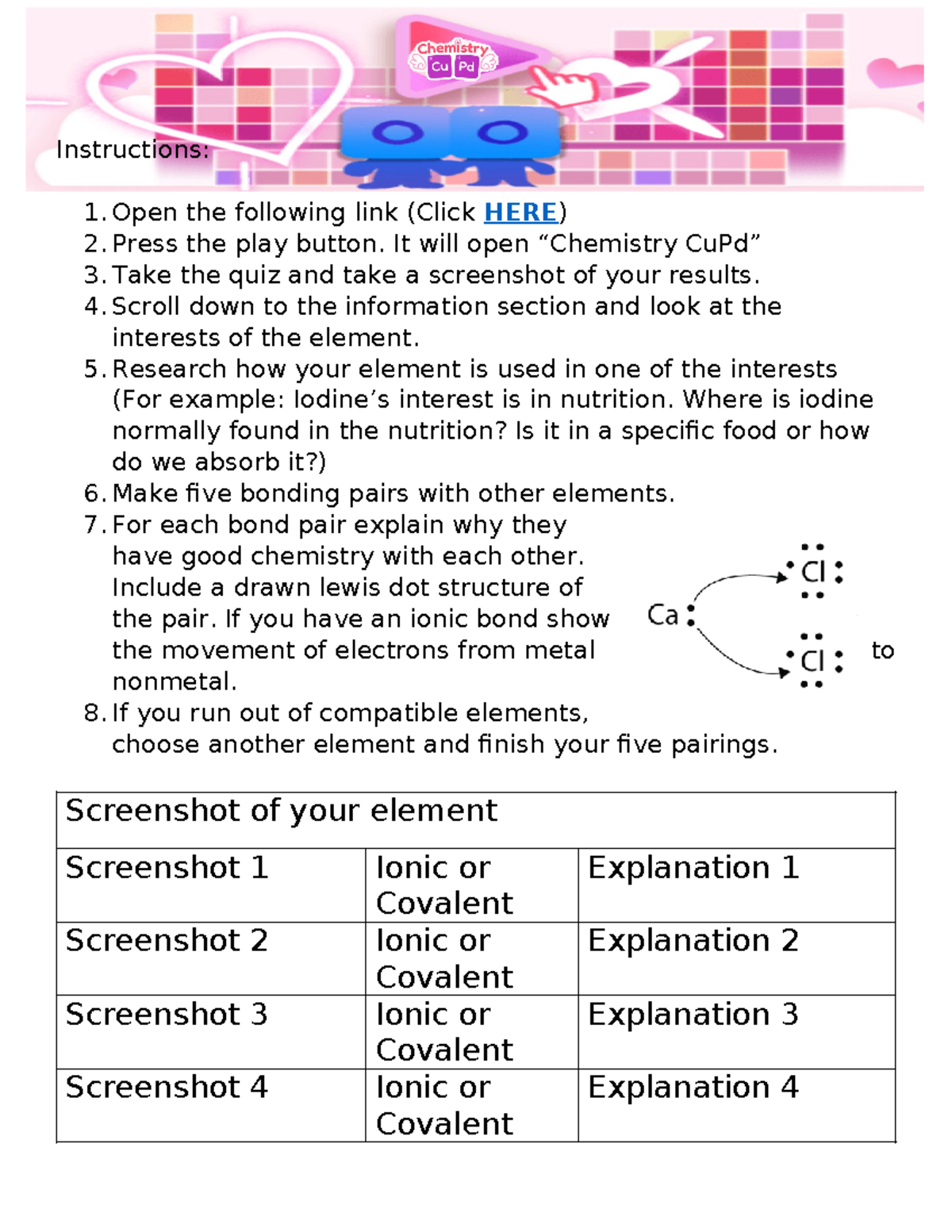 2-14-Chemistry Cu Pd Assignment - Instructions: 1. Open the following ...