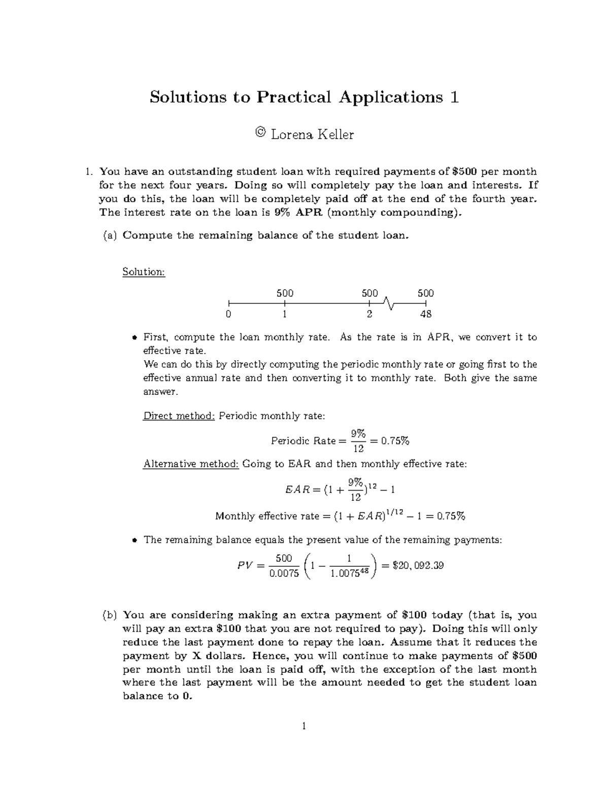 Practical Applications 1 Keller Solutions - Solutions to Practical ...