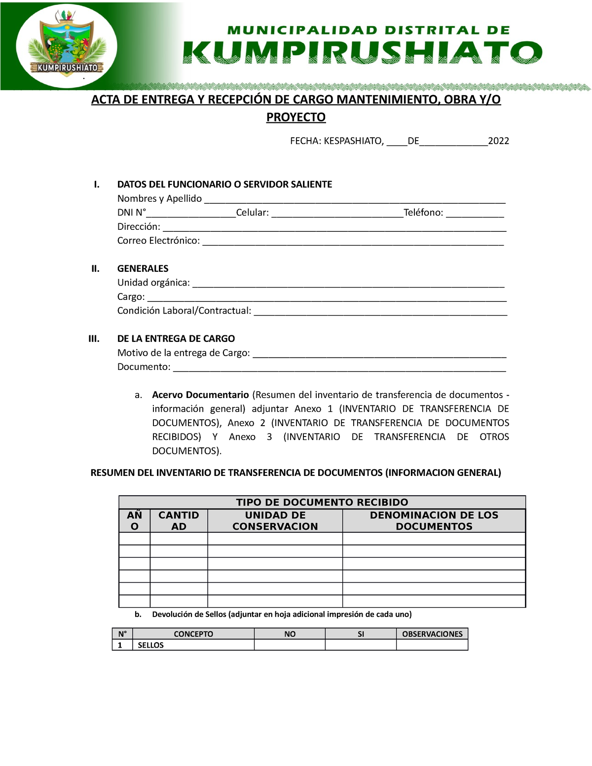 Formatos De Acta De Entrega Y Recepción De Cargo Proyectos Acta De Entrega Y RecepciÓn De 1751