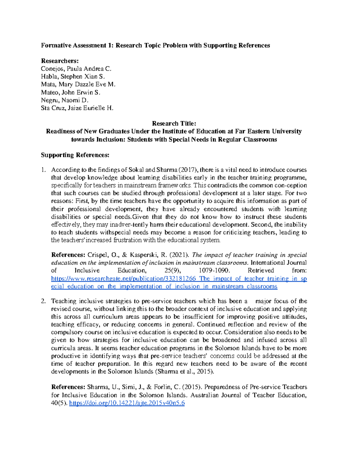 FA1-Supporting-References - Formative Assessment 1: Research Topic ...