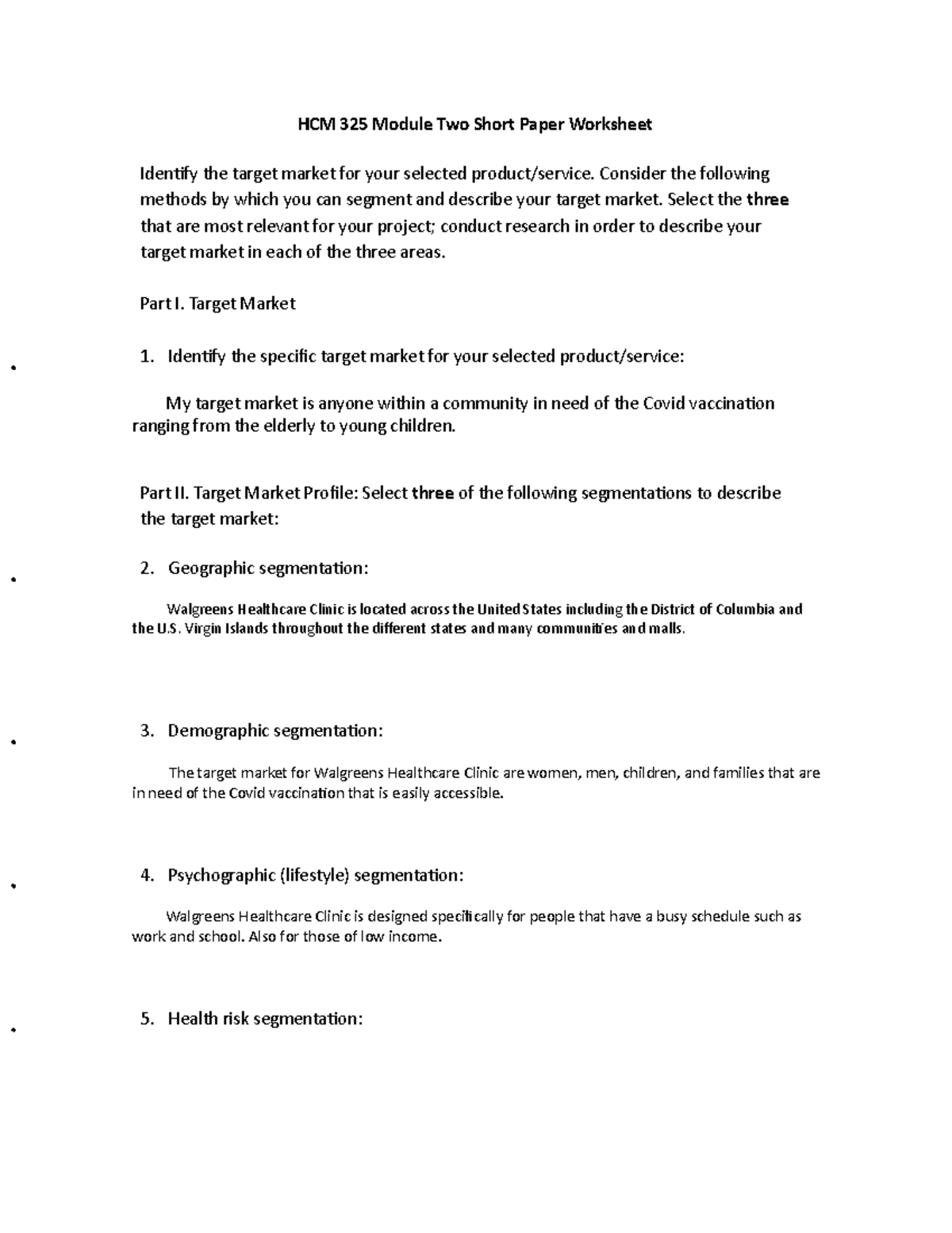 HCM 325 Module Two Short Paper Worksheet - HCM 325 Module Two Short ...