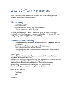 2.3 the five stages of development - MGT 2 THE FIVE STAGES OF TEAM ...