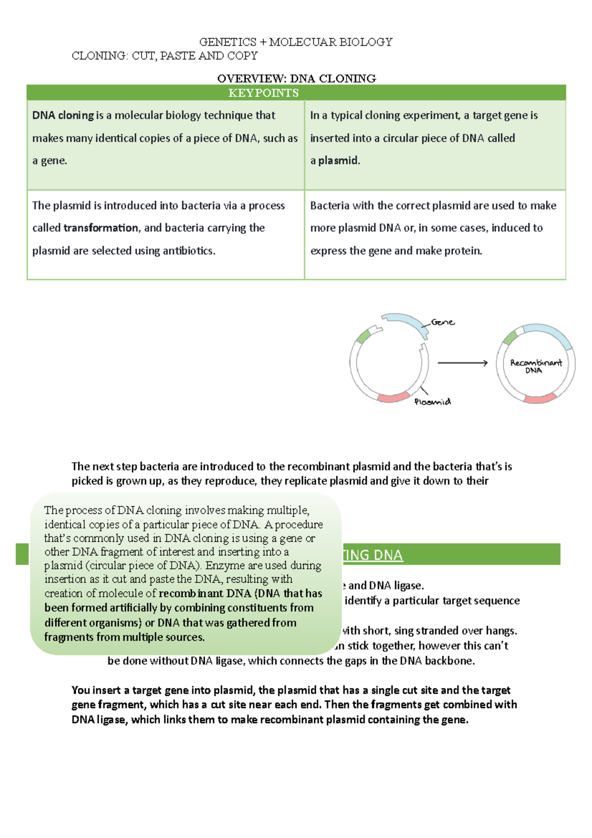 Cloning CUT, Paste AND COPY CLONING CUT, PASTE AND COPY OVERVIEW