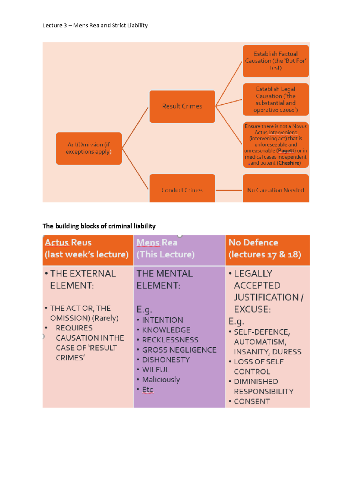 Lecture 3 – Mens Rea and Strict Liability - The building blocks of ...