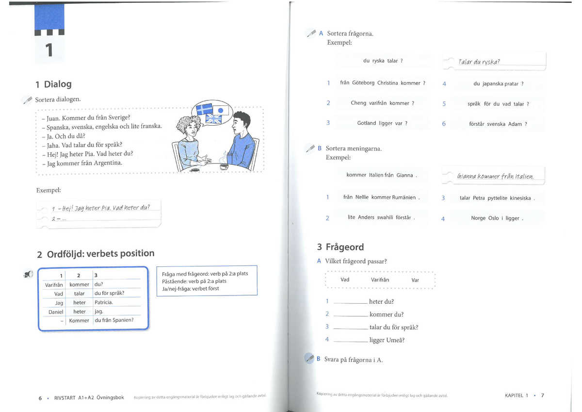 Rivstart A1A2 Övningsbok Kapitel 1-4 - Swedish - Studocu