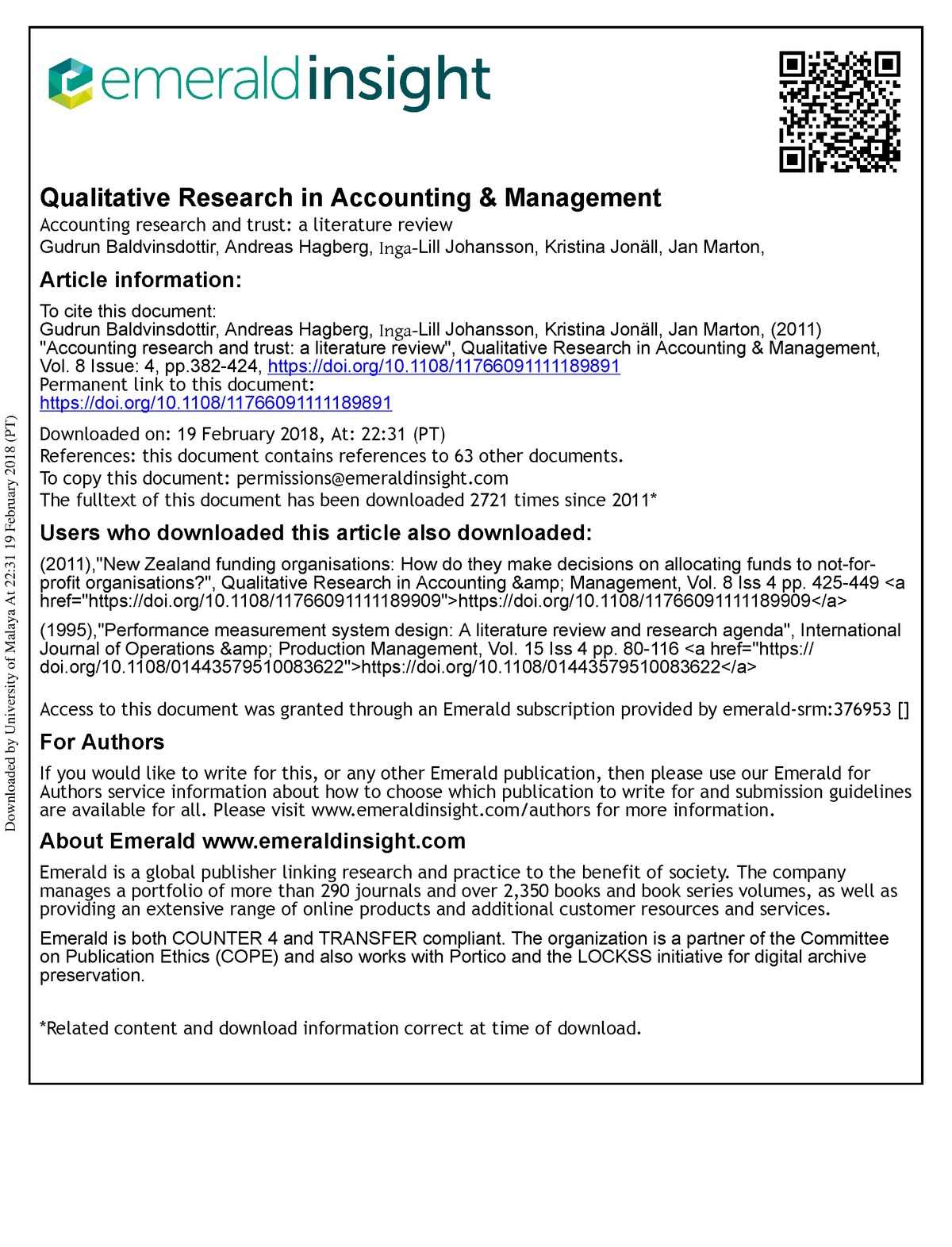 qualitative research in accounting and management journal