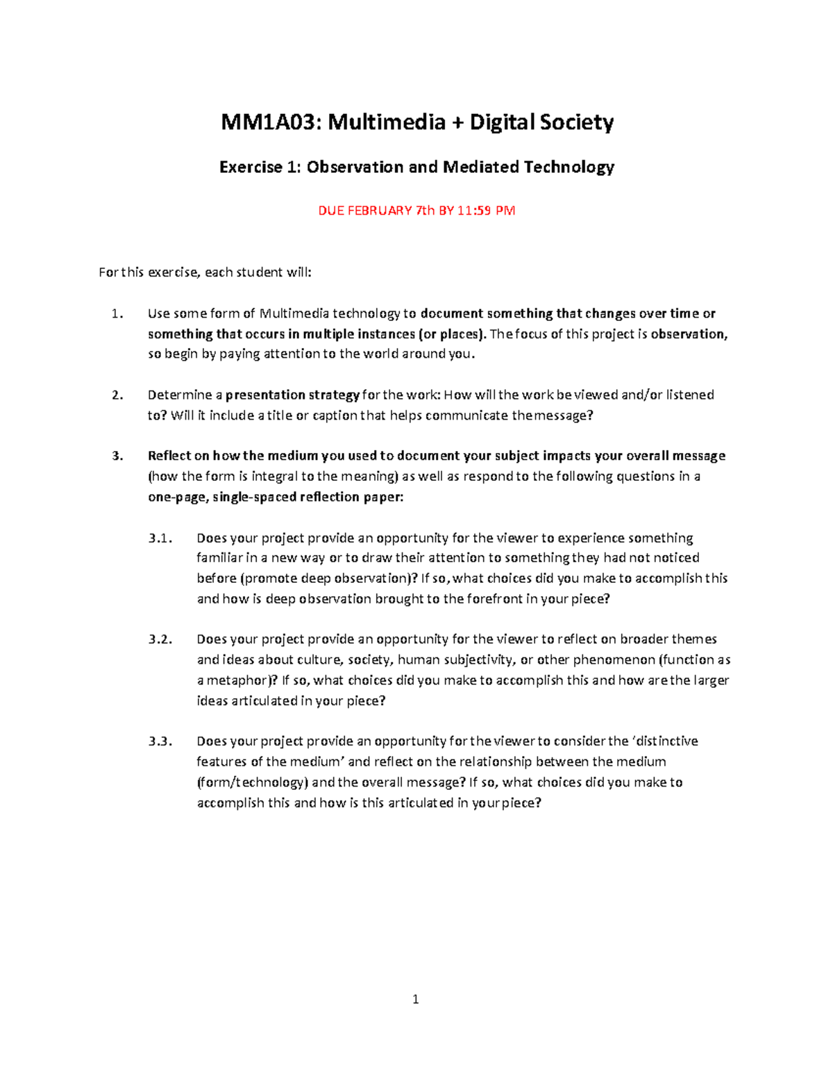Exercise 01 W2021 - MM1A03: Multimedia + Digital Society Exercise 1 ...