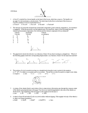 AP Physics C 2004 with Answers - Mechanics Multiple Choice – 2004 The ...