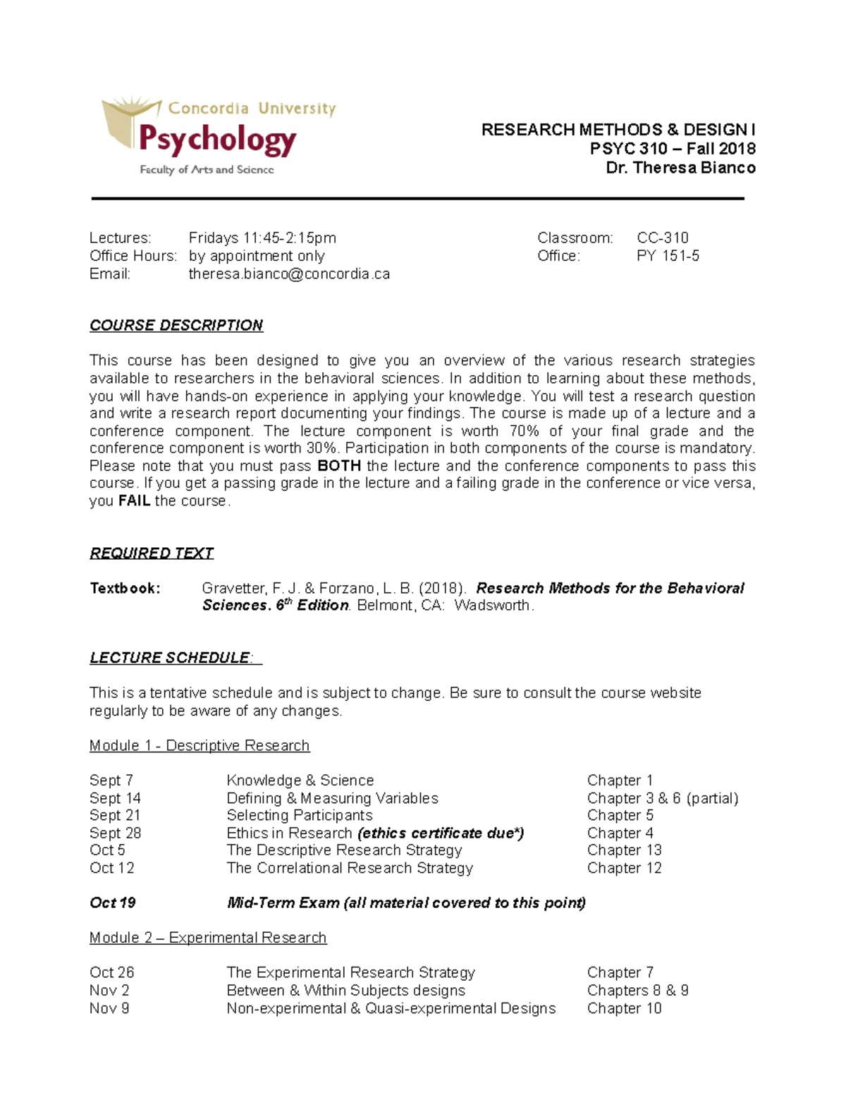 research methods in psychology syllabus