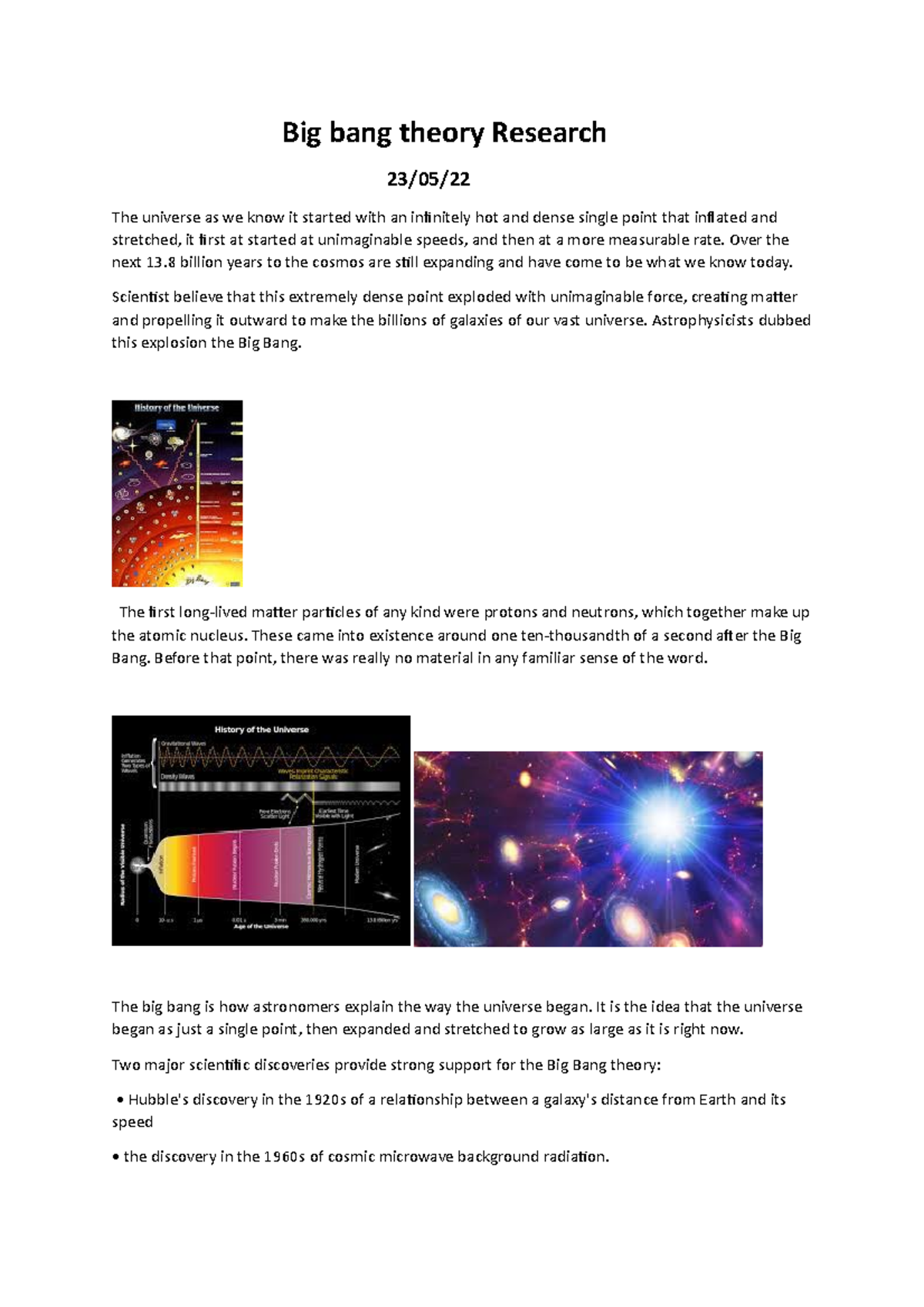 Big bang theroy research 23-05-22 - Big bang theory Research 23/05/ The ...
