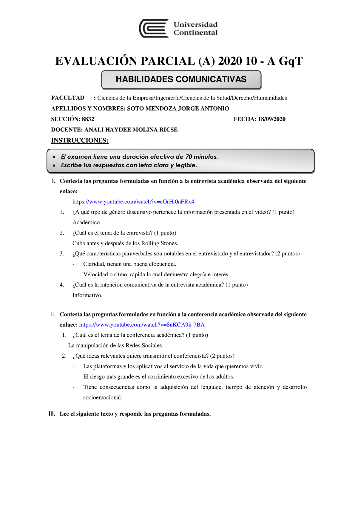 2. Examen Parcial - Jorge Antonio Soto Mendoza - EVALUACIÓN PARCIAL (A ...