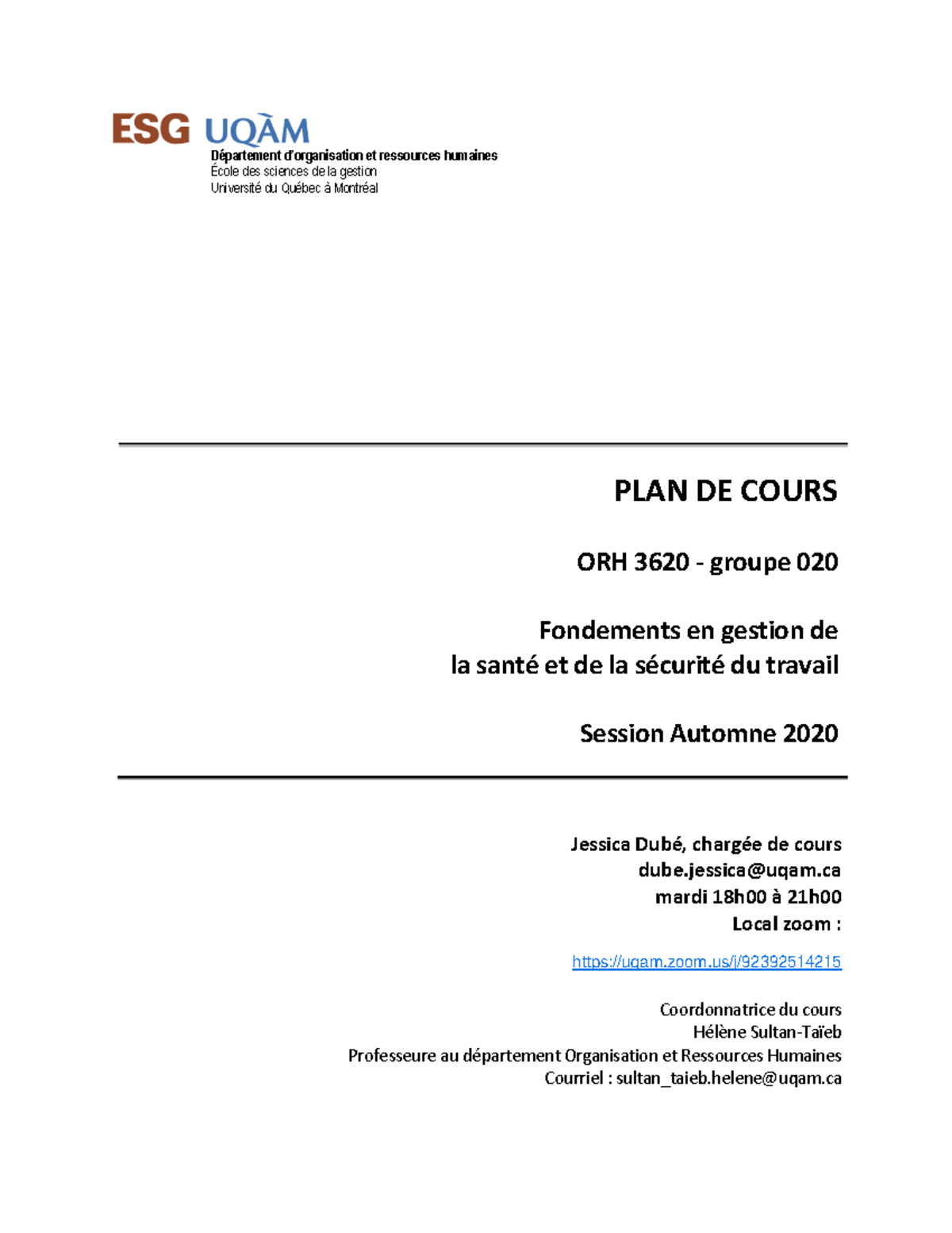 SYL-ORH3620-020 AUT2020 JD Syllabus - PLAN DE COURS ORH 3620 - Groupe ...