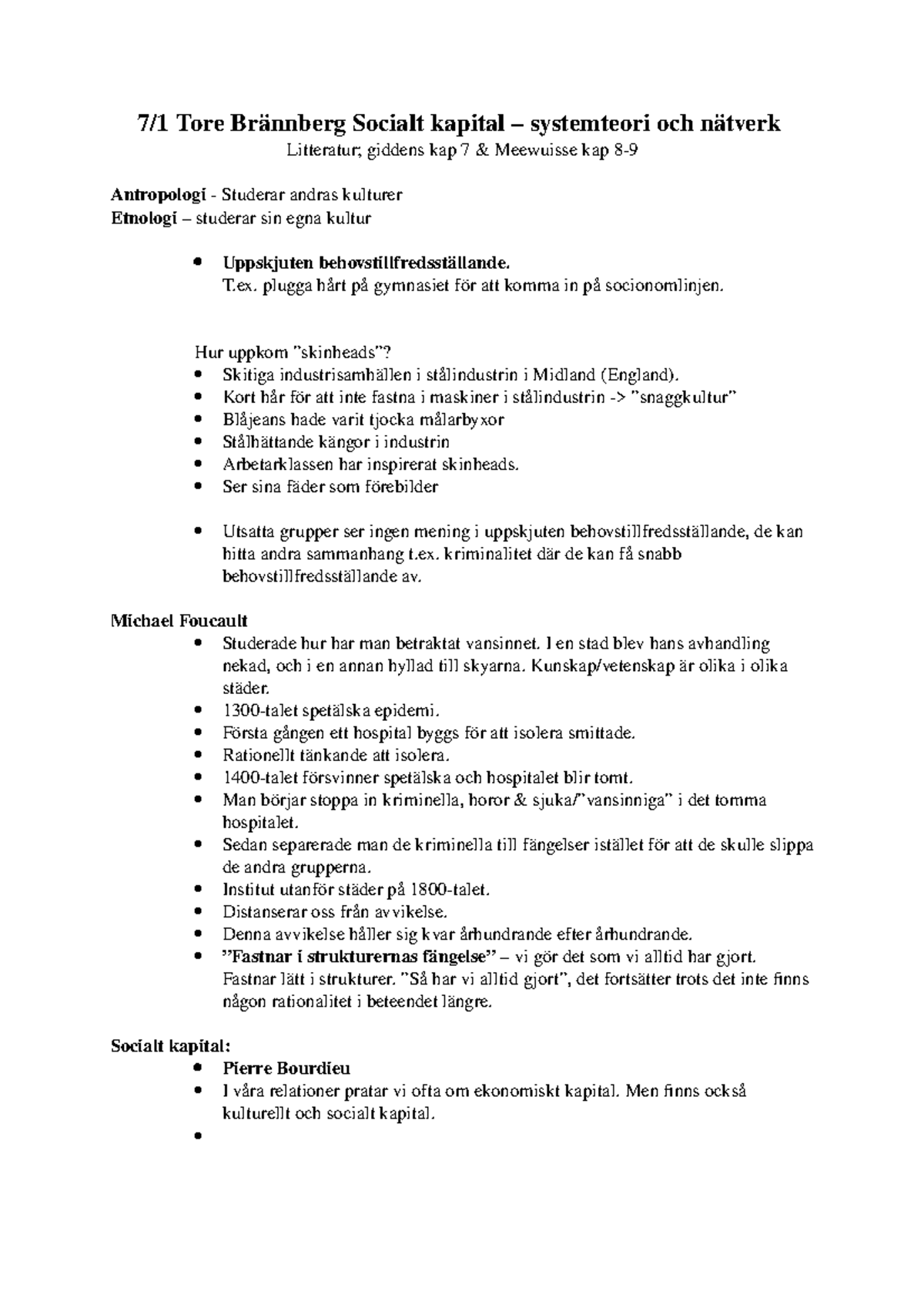 Socialt Kapital Systemteori Och Natverk Studocu