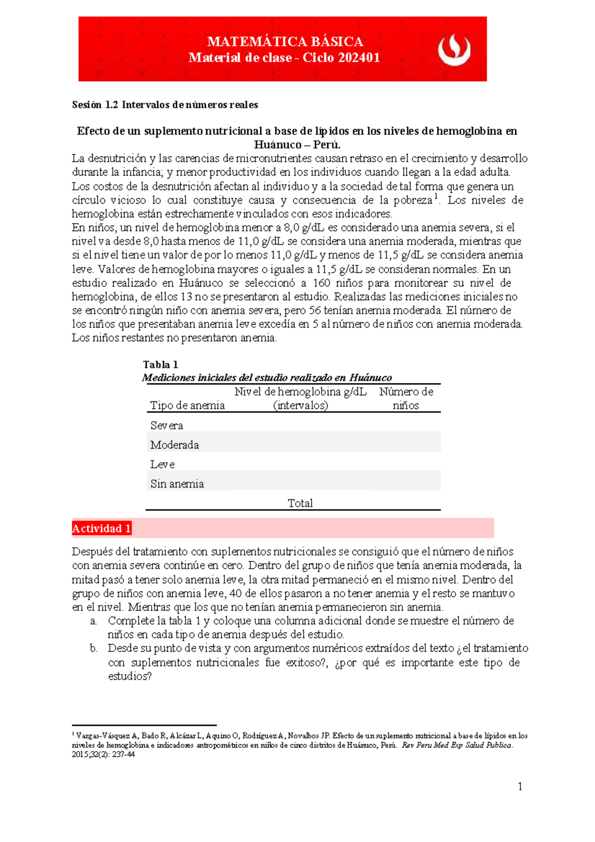 Sesion 2 fdfdfdf - 1 Sesión 1 Intervalos de números reales Efecto de un ...