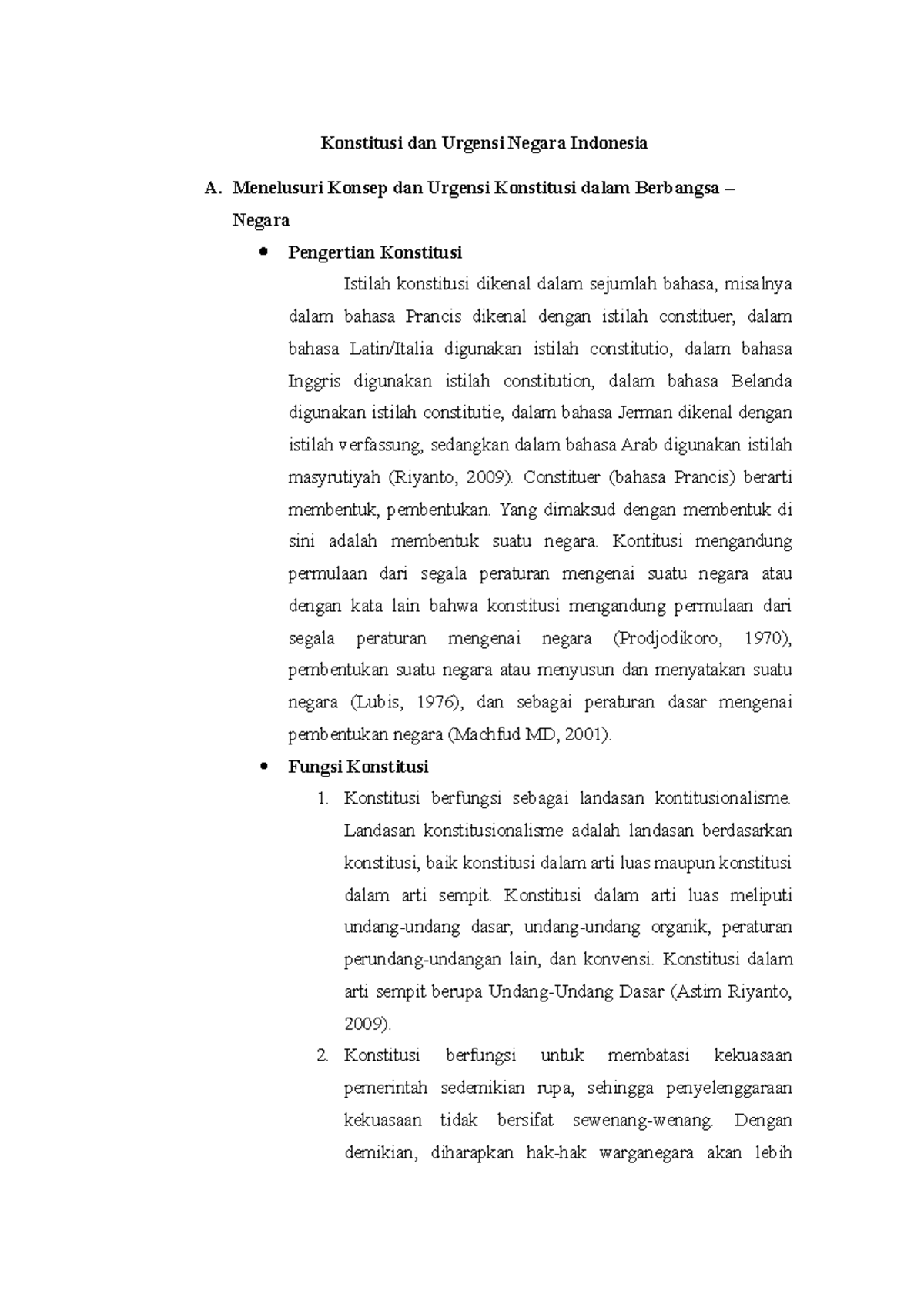 Konstitusi Dan Urgensi Negara Indonesia - Menelusuri Konsep Dan Urgensi ...