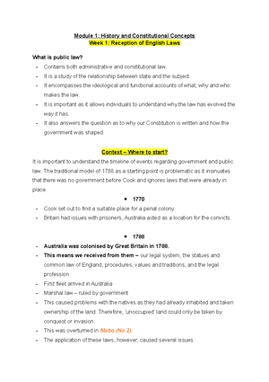 Government and Public Law Learning Guide - School of Law LAWS7057 ...
