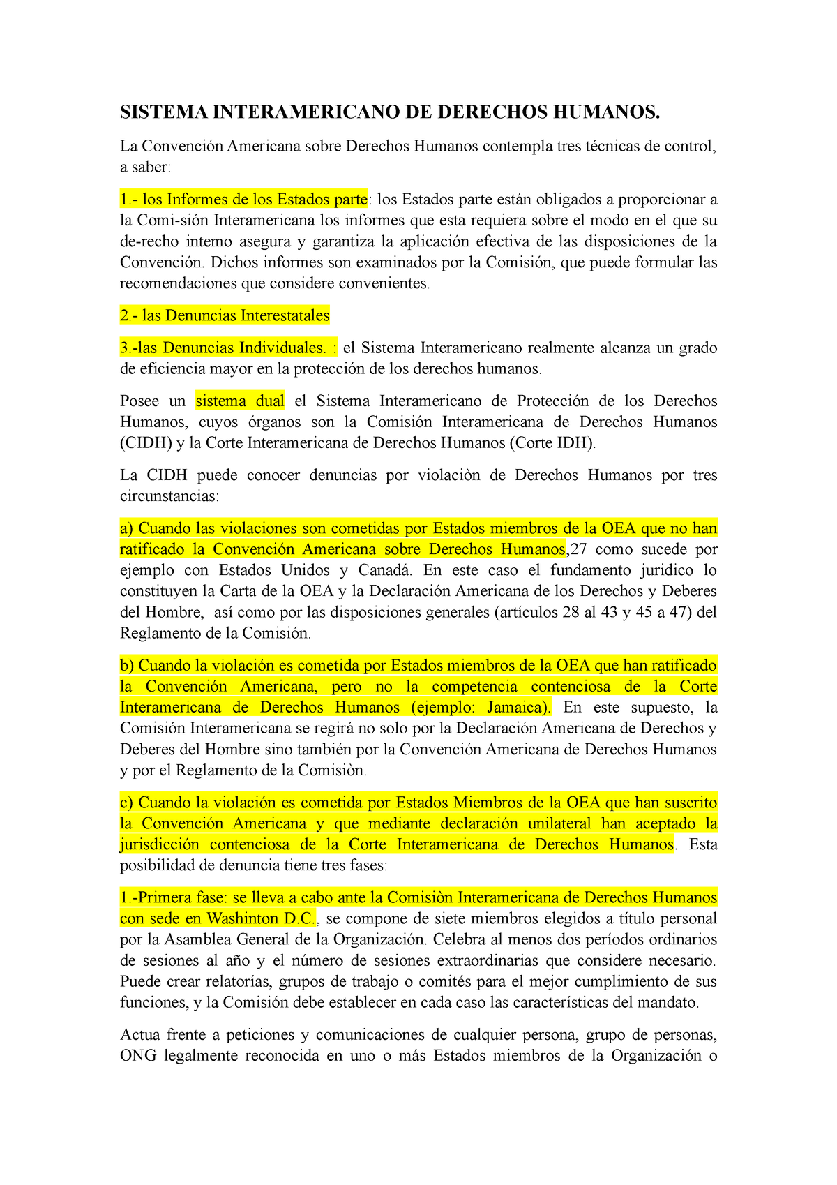 Sistema Interamericano DE Derechos Humanos - SISTEMA INTERAMERICANO DE ...