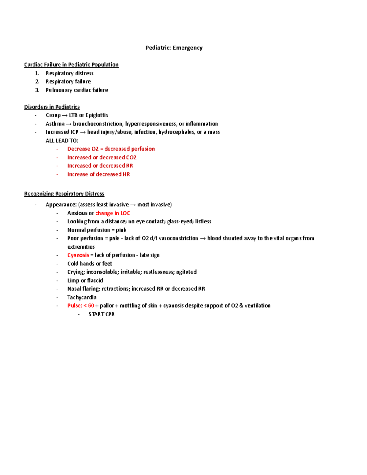 Pediatric Emergency - N7700 - UTHealth - Studocu