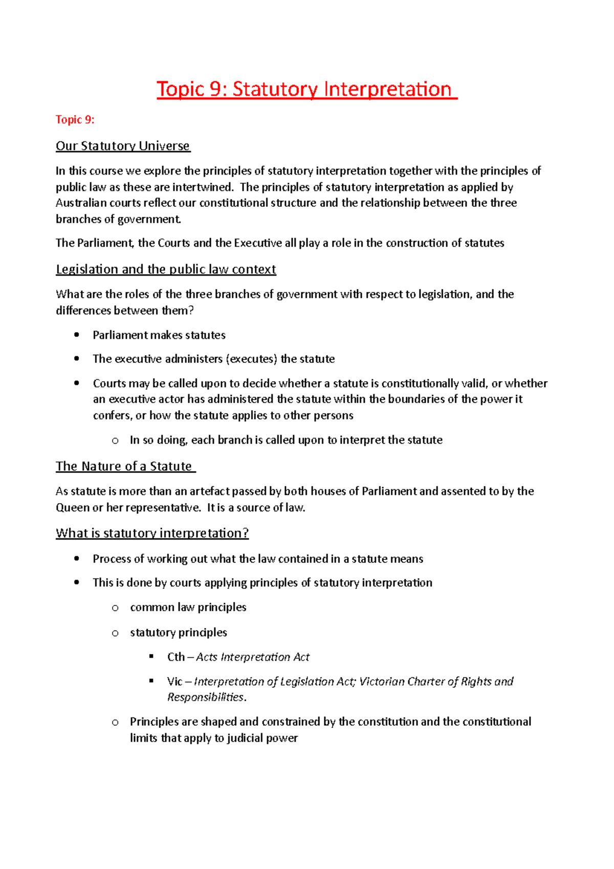 Statutory Interpretation The Principles Of Statutory Interpretation Statutory Interpretation The Principles Of Statutory Interpretation