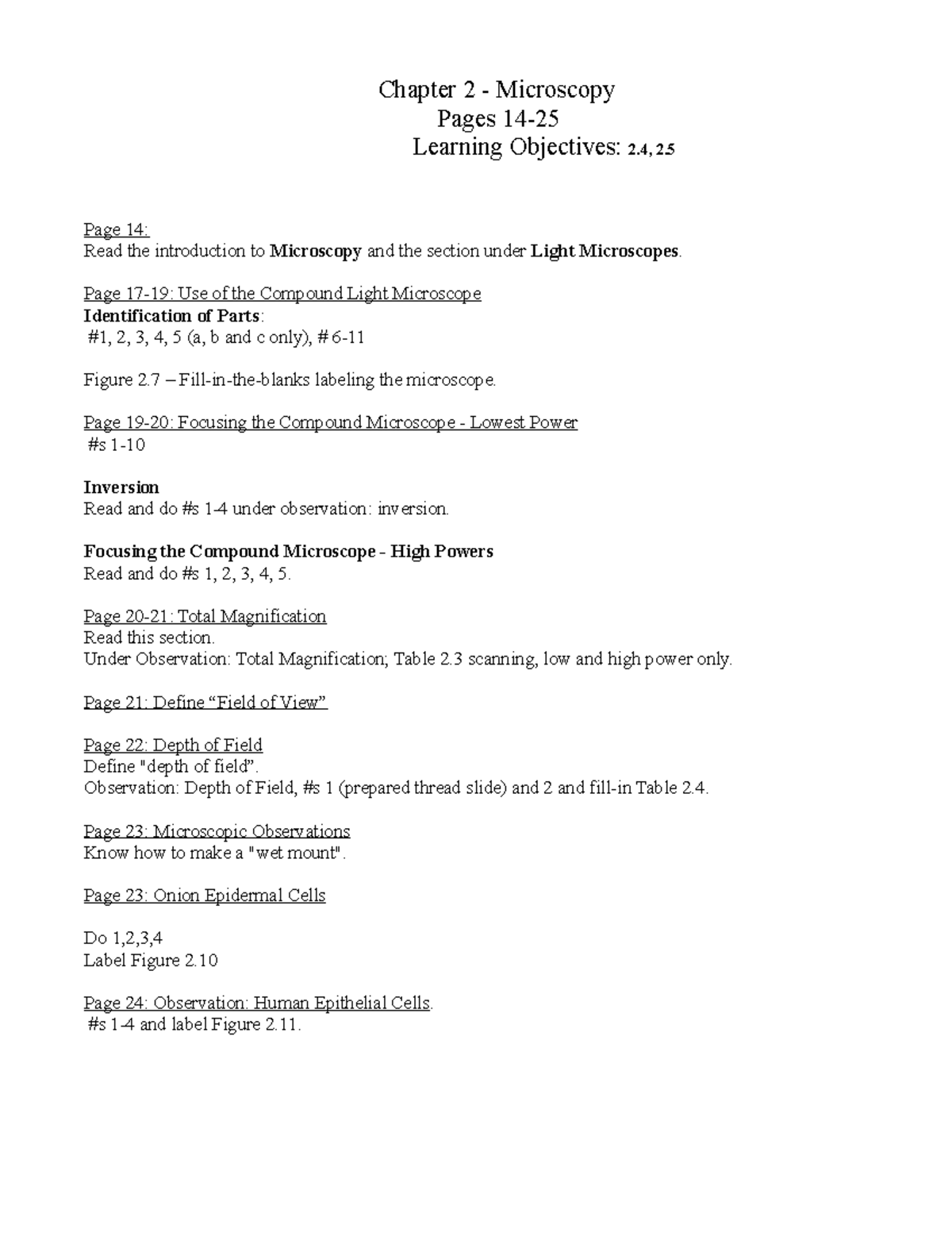 Microscope - Fall 2018 - notes - Chapter 2 - Microscopy Pages 14 ...