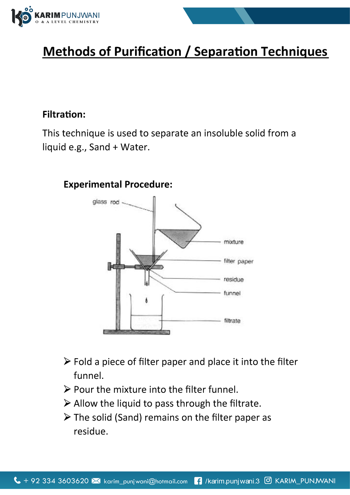 Methods Of Purification(Separation Techniques) Notes KP LH - Methods Of ...