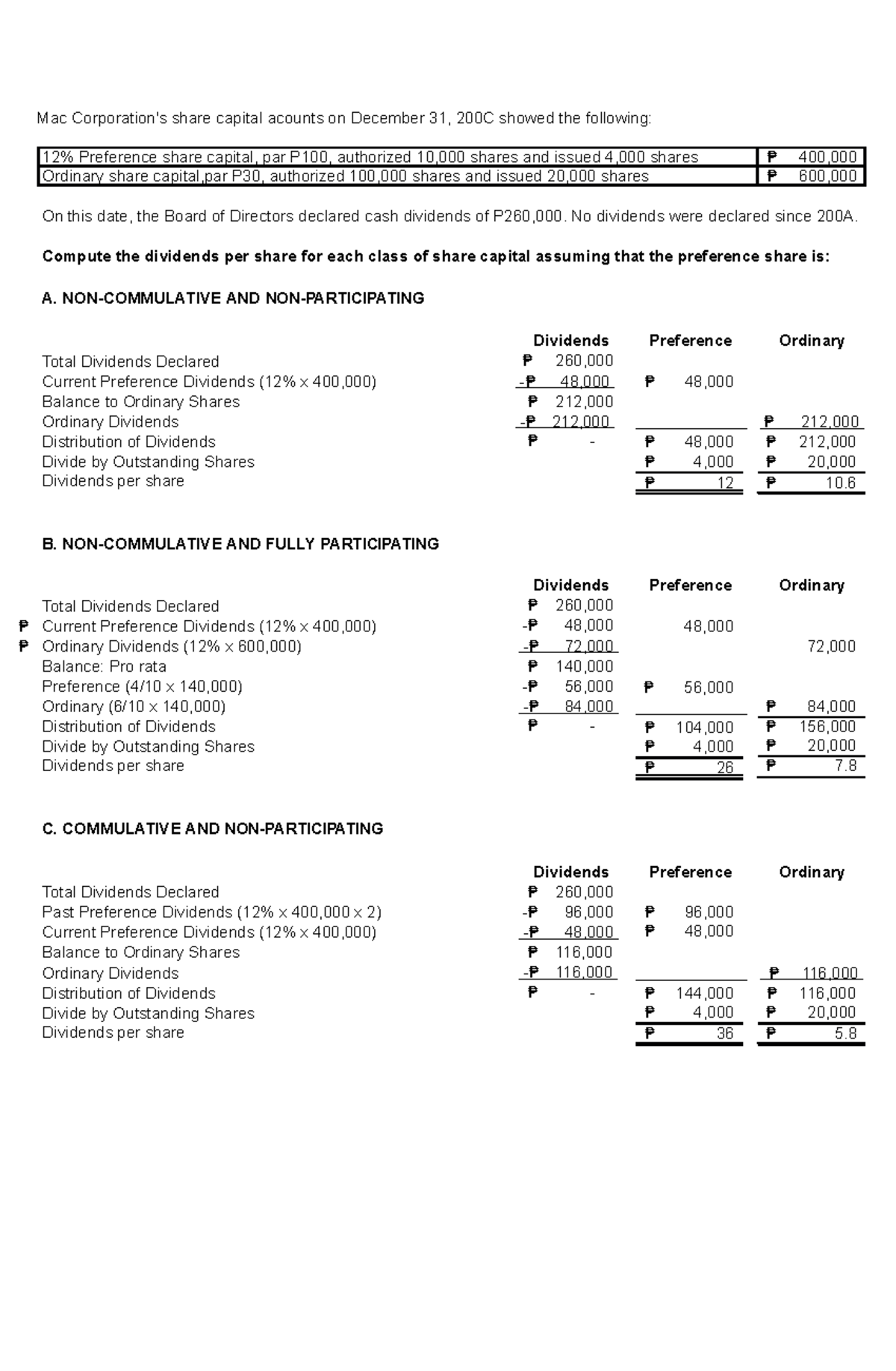 07 activity 3 - Read and analyze it carefully - Mac Corporation's share ...