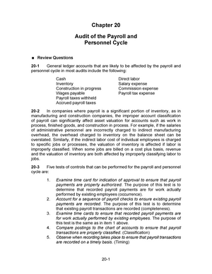 Solution Manual Auditing And Assurance Services 13e By Arens 20 Chapter Studocu