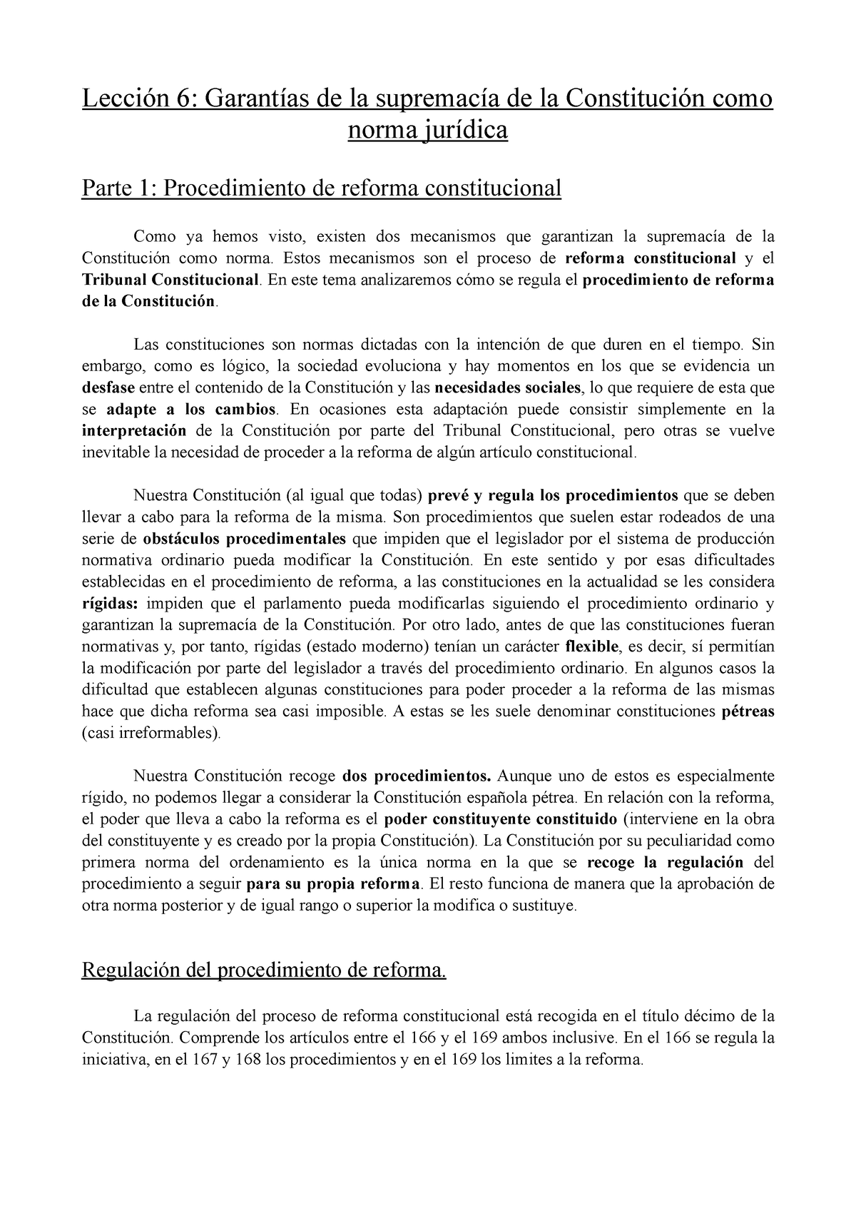 Tema 6 - Resumen Del Tema 6 De Derecho Constitucional I, Que Estudie En ...