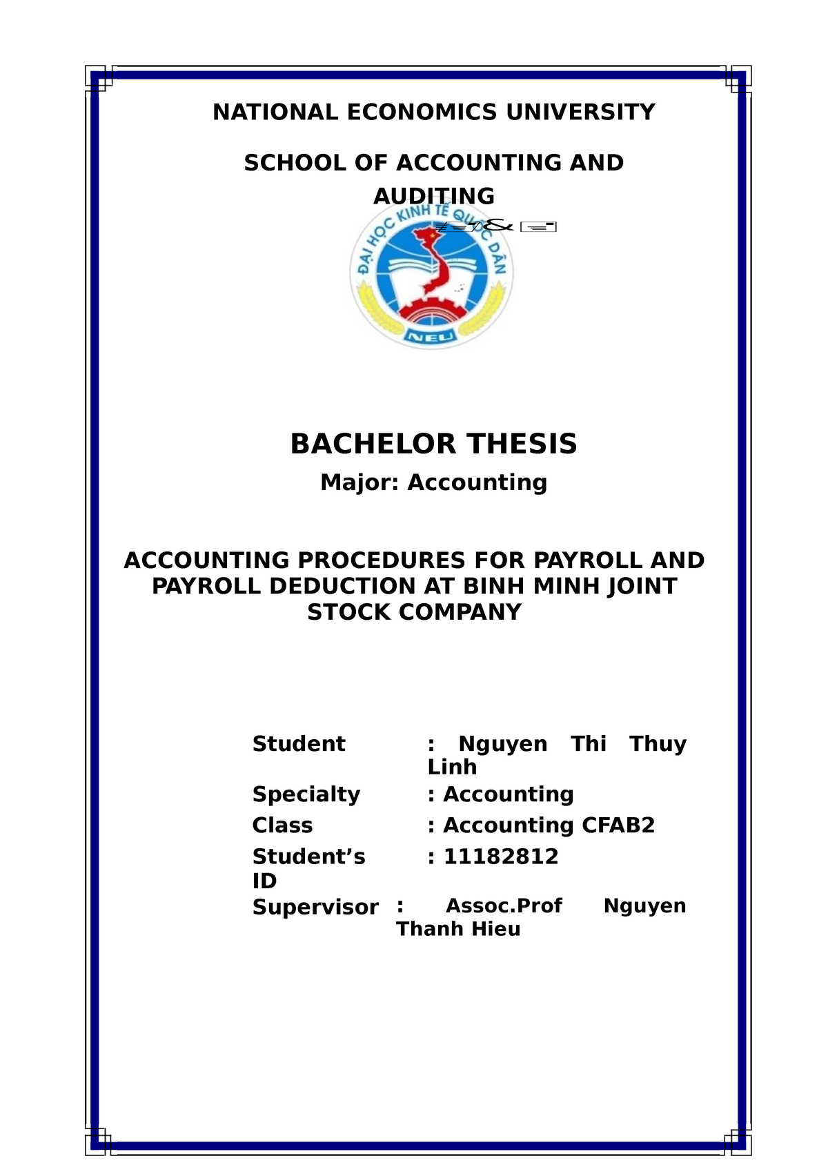 undergraduate thesis accounting