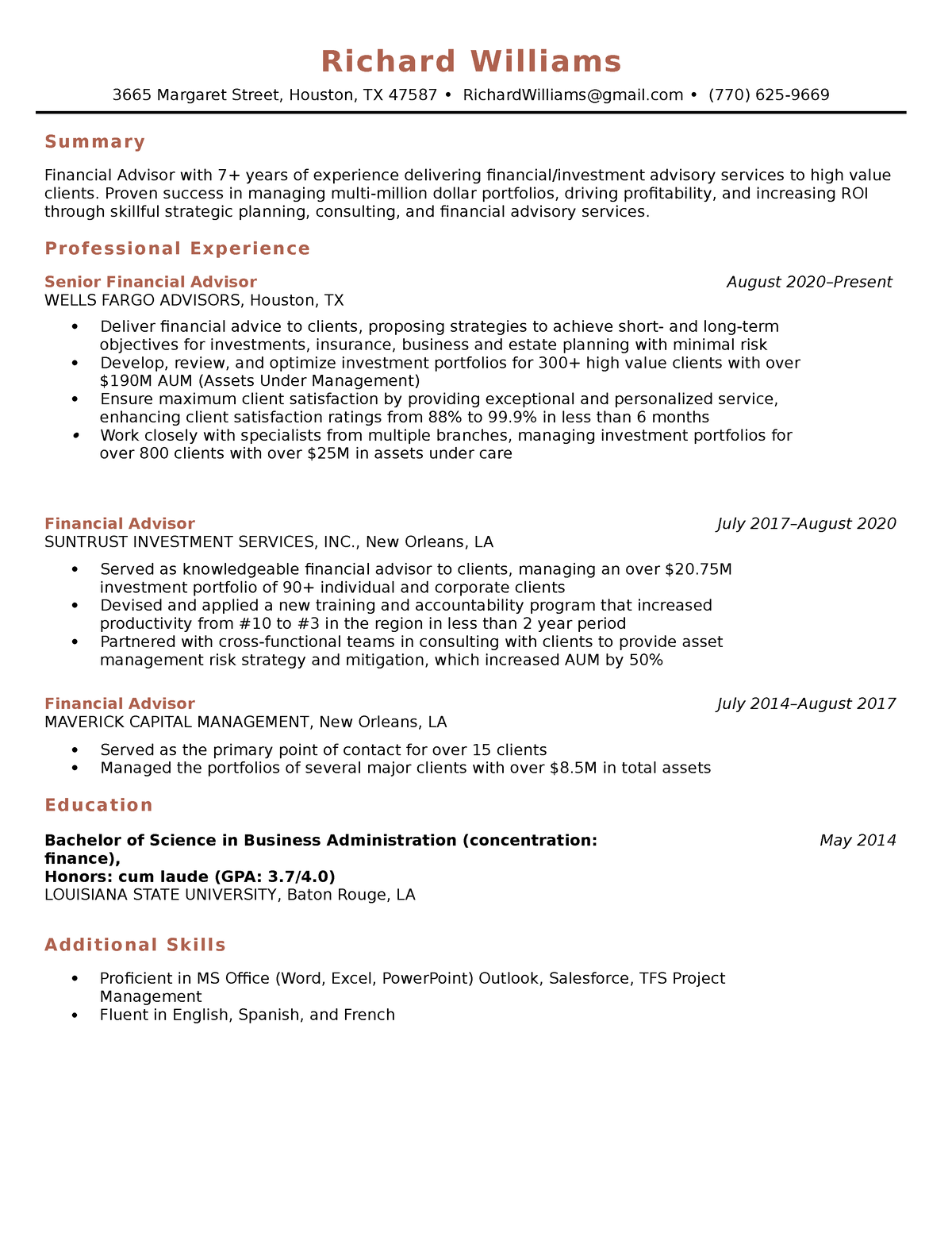 Easy-Basic-Simple-Resume-Template-Coral - Richard Williams 3665 ...