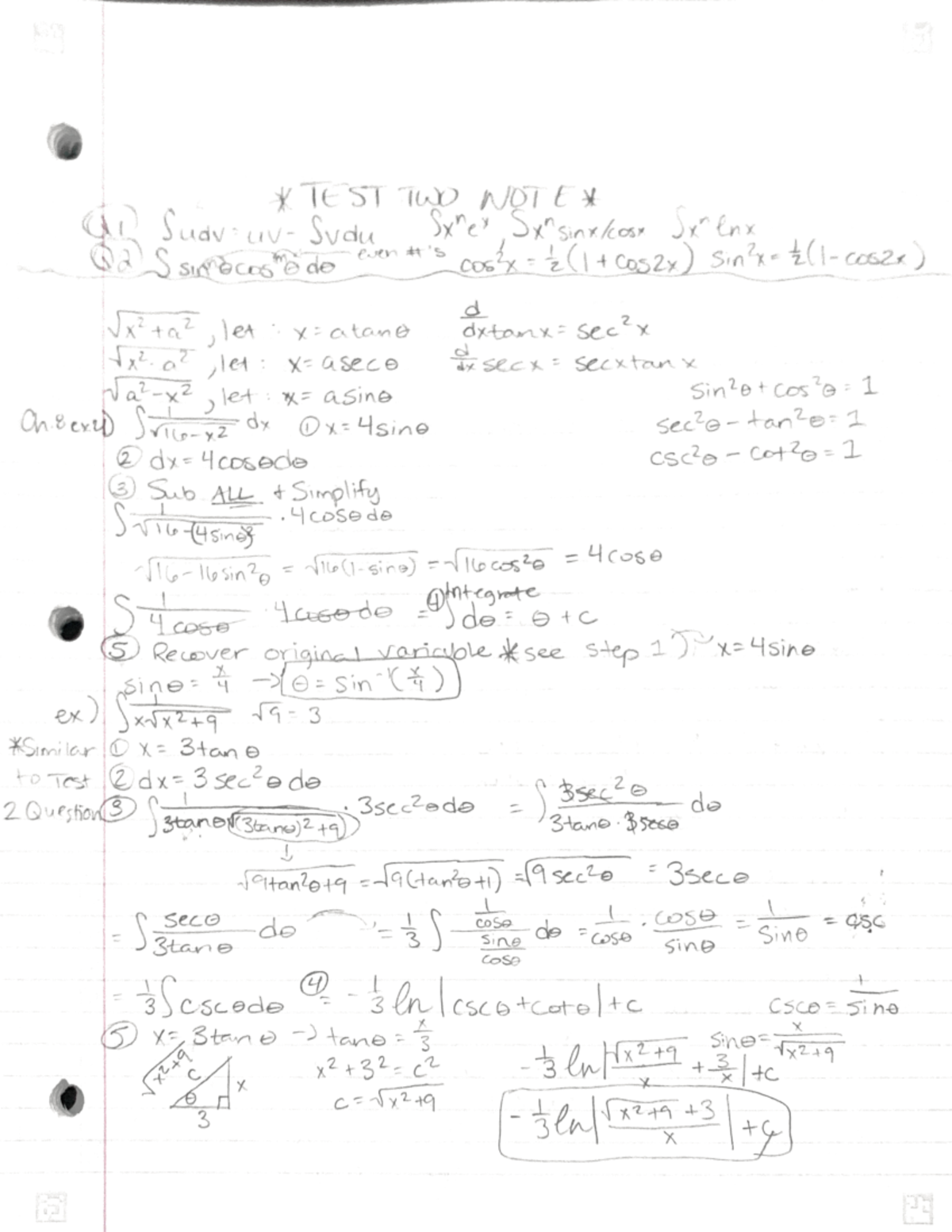 Calc 2 Unit 2 Notes - MATH 2423 - Studocu