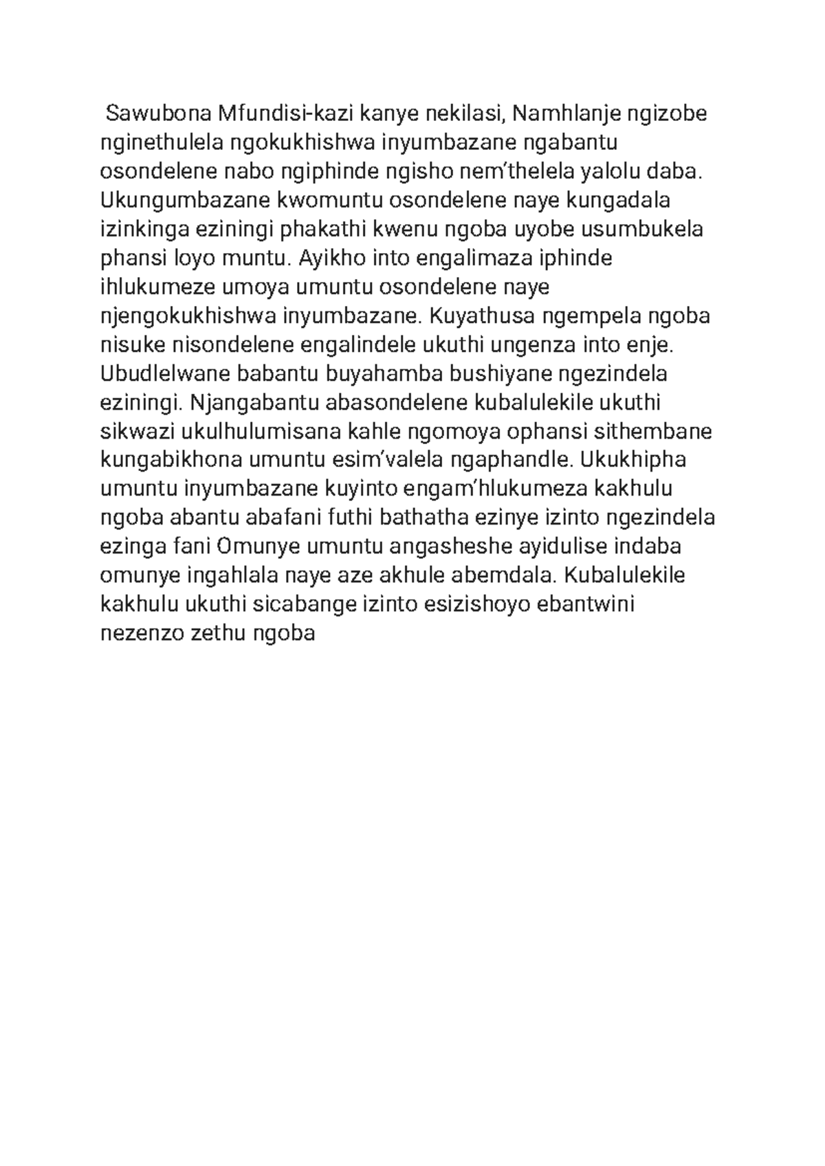 neo-isizulu-speech-sawubona-mfundisi-kazi-kanye-nekilasi-namhlanje