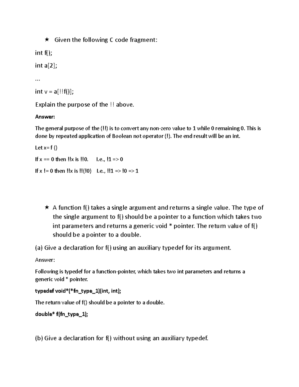 SP 2 - Homework on files and directories - Given the following C code ...