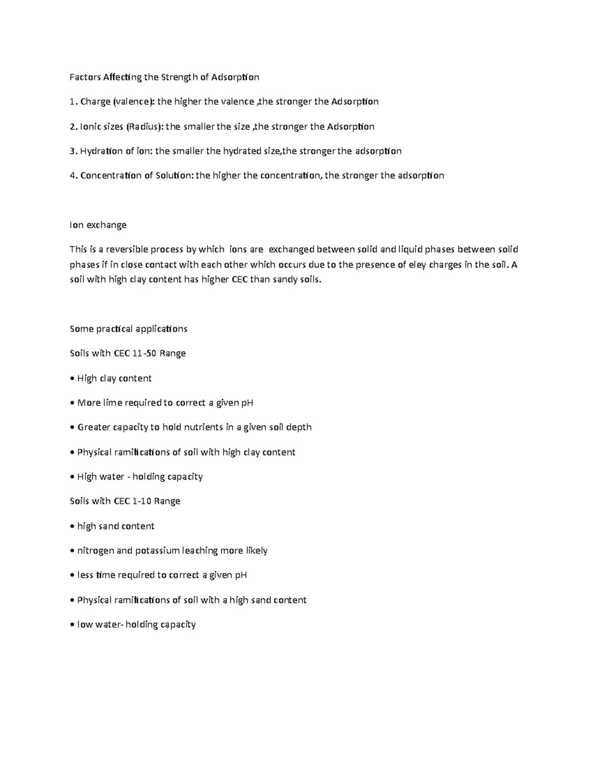 Factors Affecting the strength of Adsorption doc - Factors Affecting ...