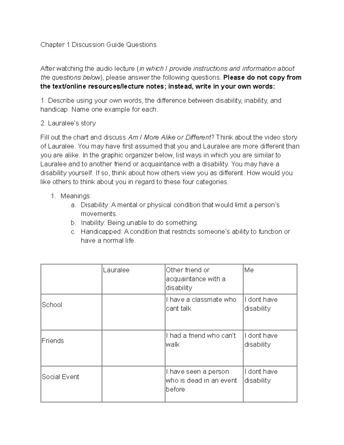 Chapter 1 Discussion Guide Questions - Chapter 1 Discussion Guide ...
