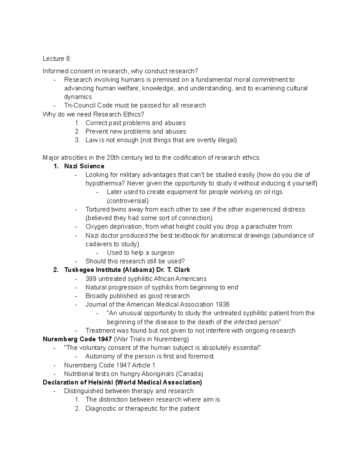 Lecture 6 - Consent - Lecture 6: Informed Consent In Research, Why ...