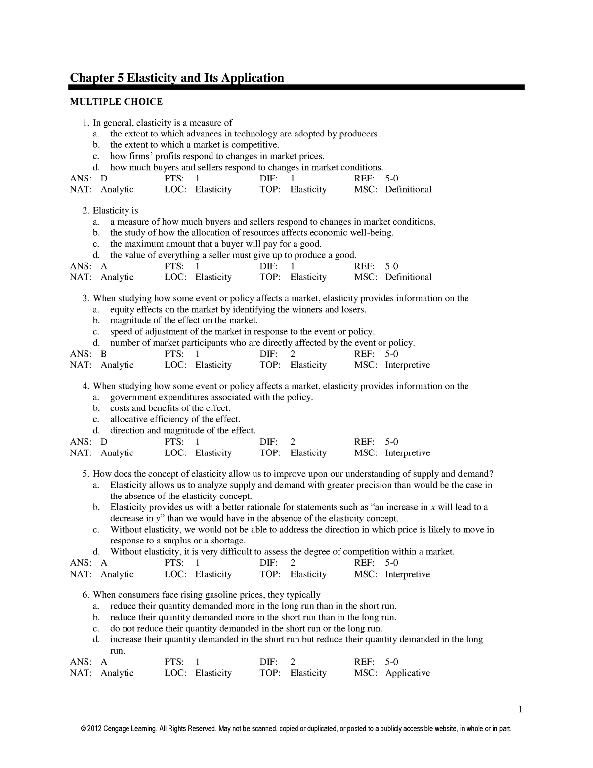 Chapter 5 Elasticity And Its Application - 1 Chapter 5 Elasticity And ...