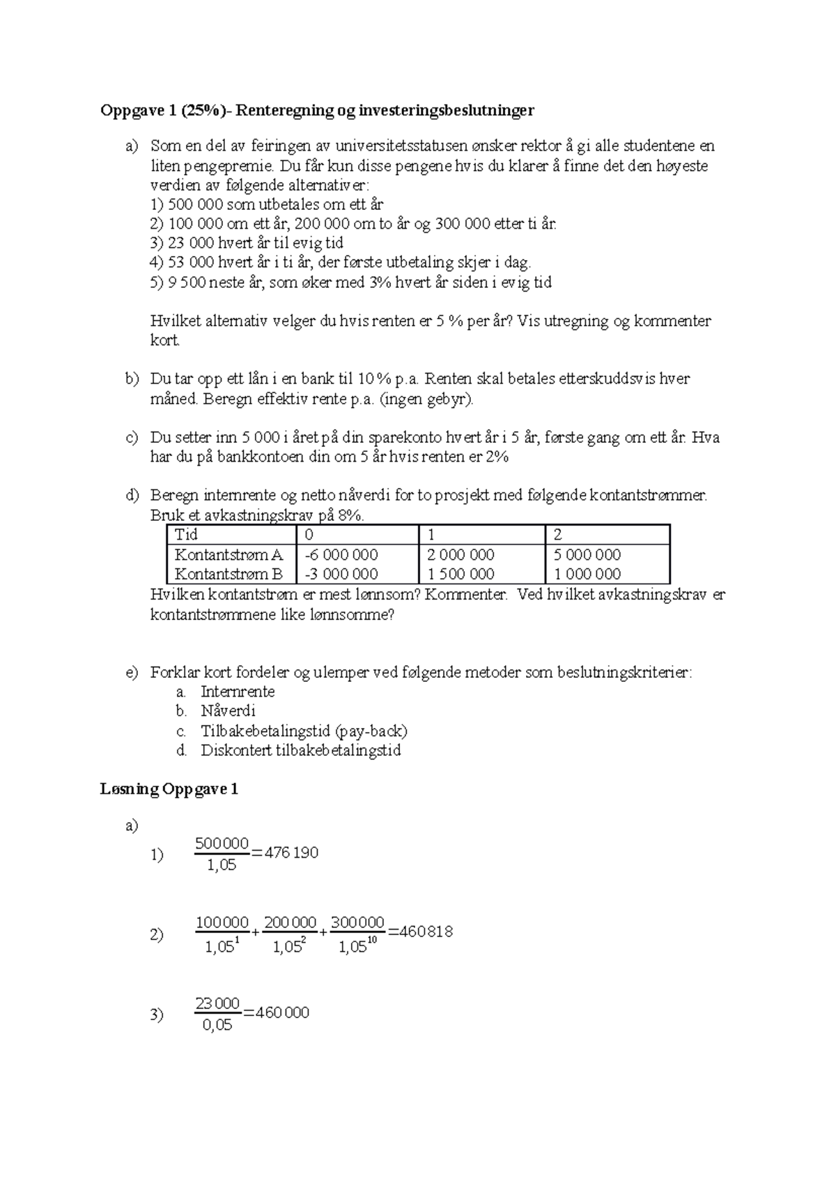 Finansiering Og Investering Eksamen Vår 2018 Med Løsningsforslag - USN ...