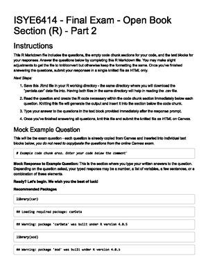 6414-hw6-F23 Solutions - ISyE 6414 Regression Analysis — Fall 2023 ...