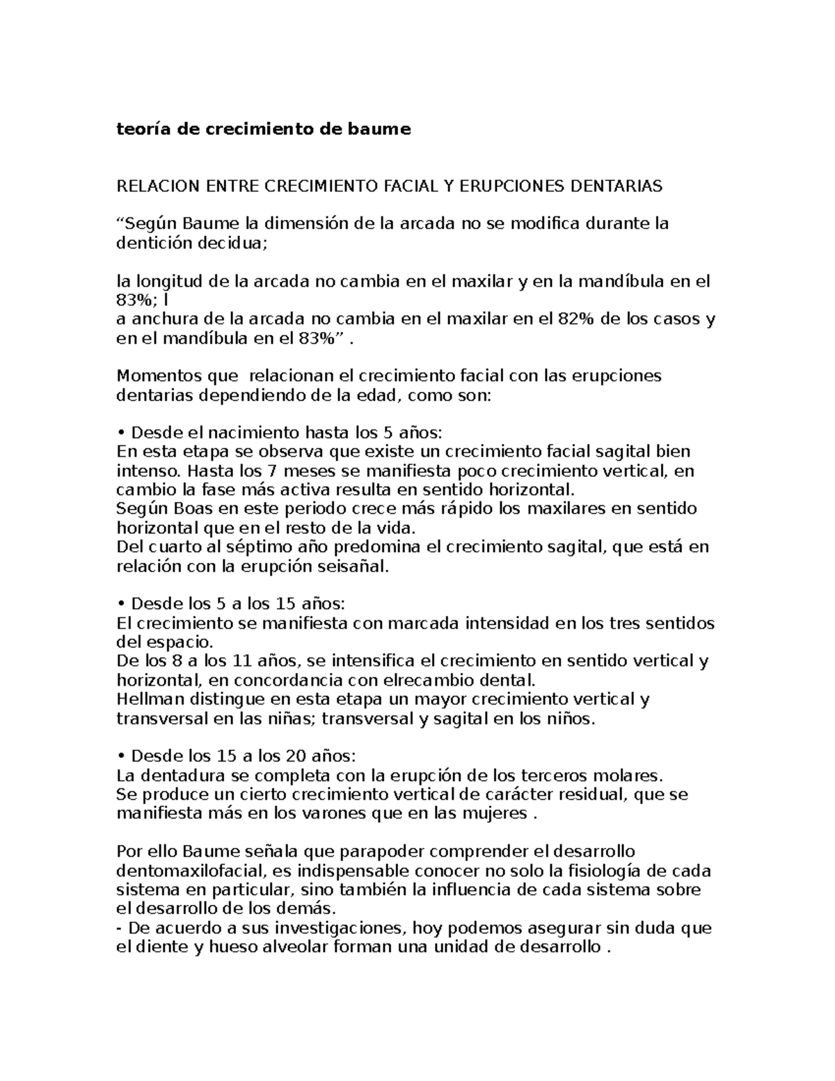 Teoria de crecimiento de baume teoría de crecimiento de baume